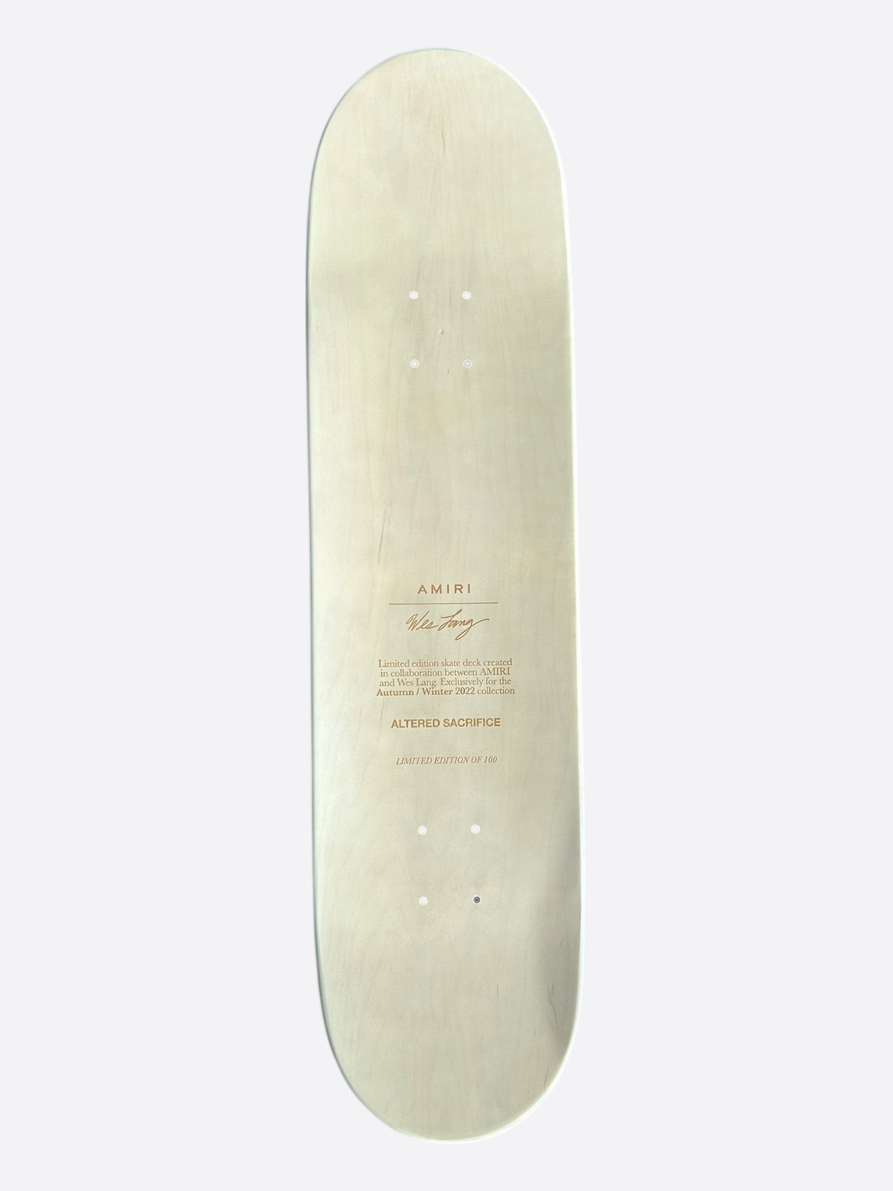 Amiri Amiri Wes Lang Black & White Altered Sacrifice Skate Deck Size ONE SIZE - 2 Thumbnail