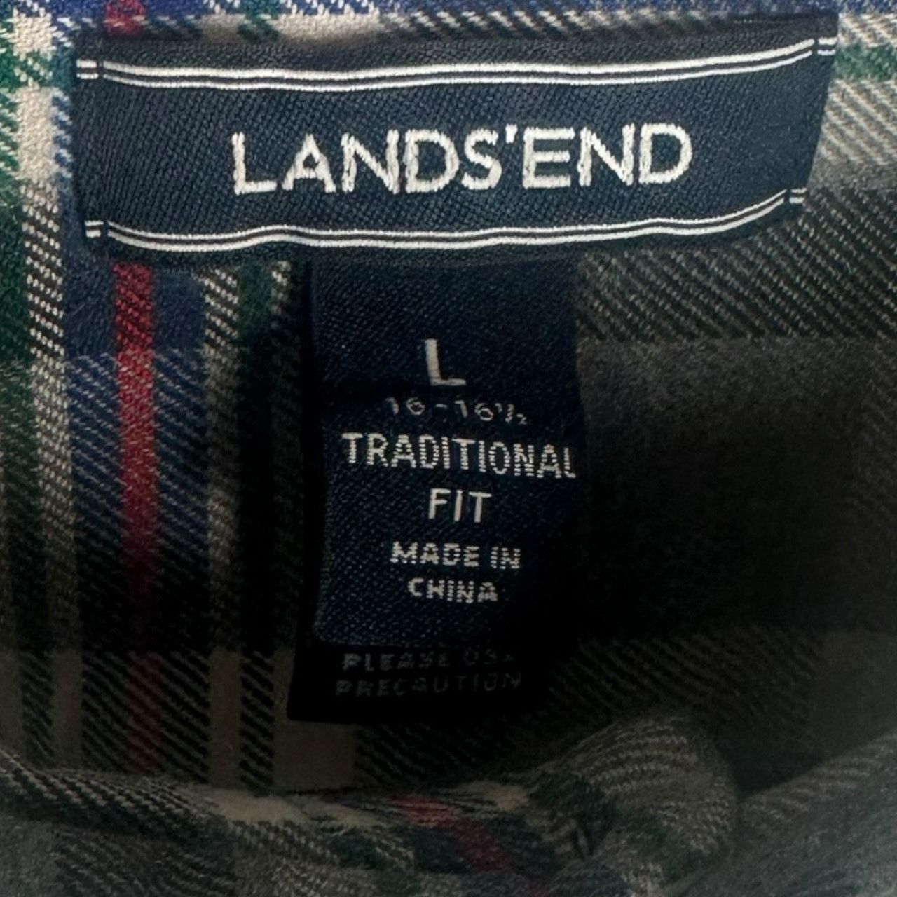 Lands' End Lands’ End Men’s L Plaid Button-Down Long Sleeve Shirt Size US L / EU 52-54 / 3 - 6 Thumbnail