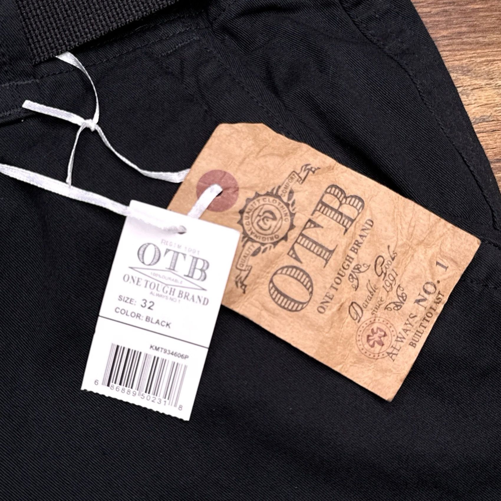 Vintage OTB One Tough Cargo Shorts Mens 32 Black Belted Pocket Zip Casual Twill Cotton Regular Fit Size US 32 / EU 48 - 4 Thumbnail