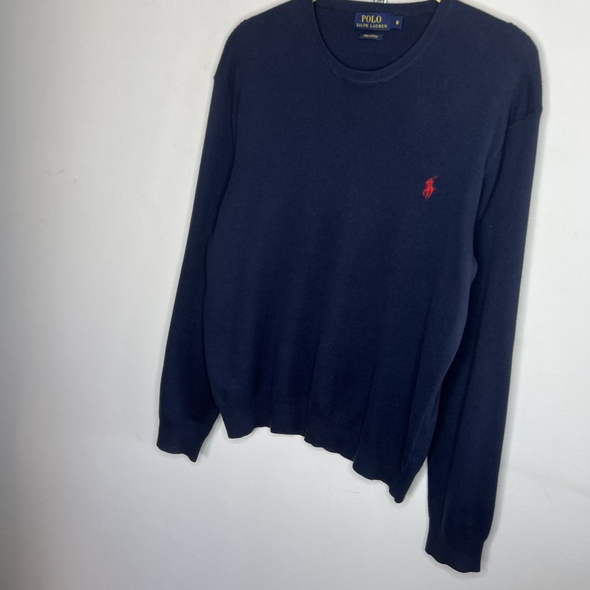 Polo Ralph Lauren × Vintage Vintage Polo Ralph Lauren Sweater Knitted Navy Blue Size US M / EU 48-50 / 2 - 2 Thumbnail