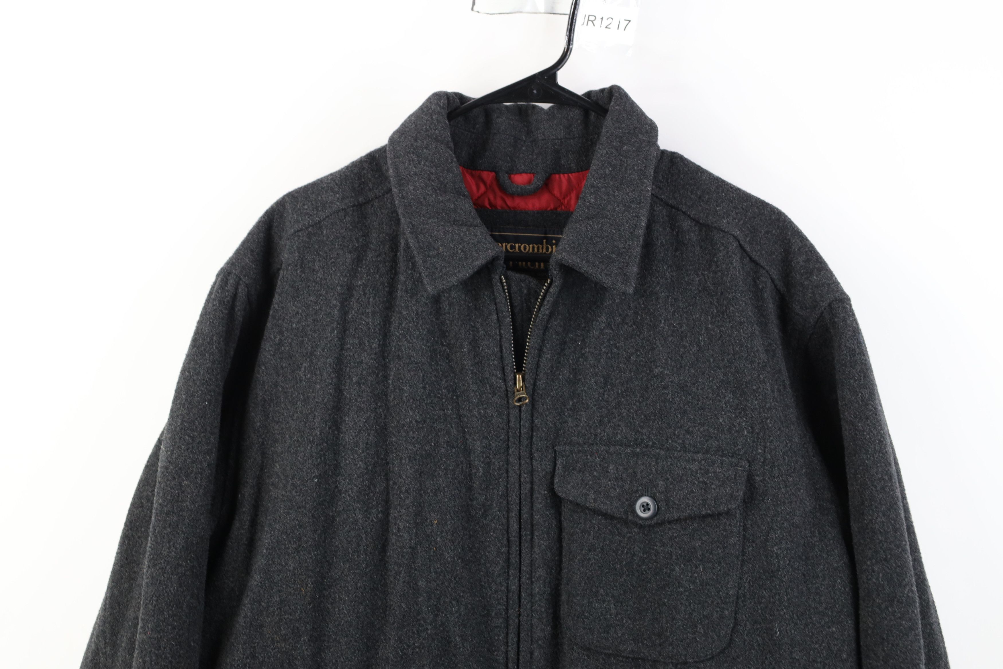 Abercrombie & Fitch Vintage 90s Y2K Abercrombie & Fitch Wool Bomber Jacket Gray Size US L / EU 52-54 / 3 - 2 Thumbnail