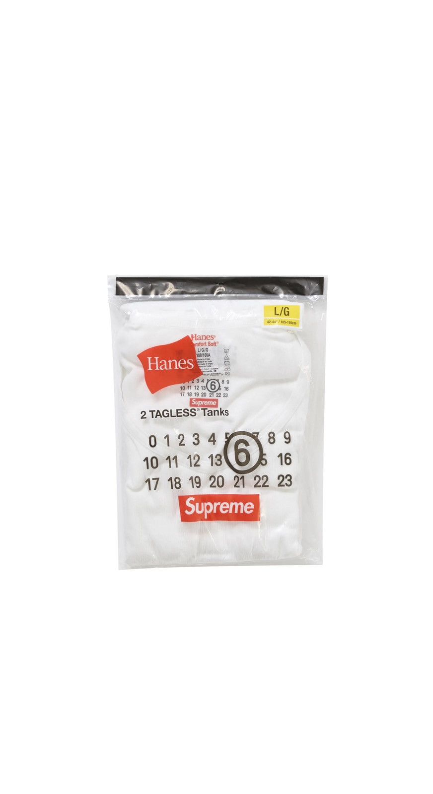 image of Supreme X Mm6 Maison Margiela X Hanes Tagless Tank Tops in White, Men's (Size XL)