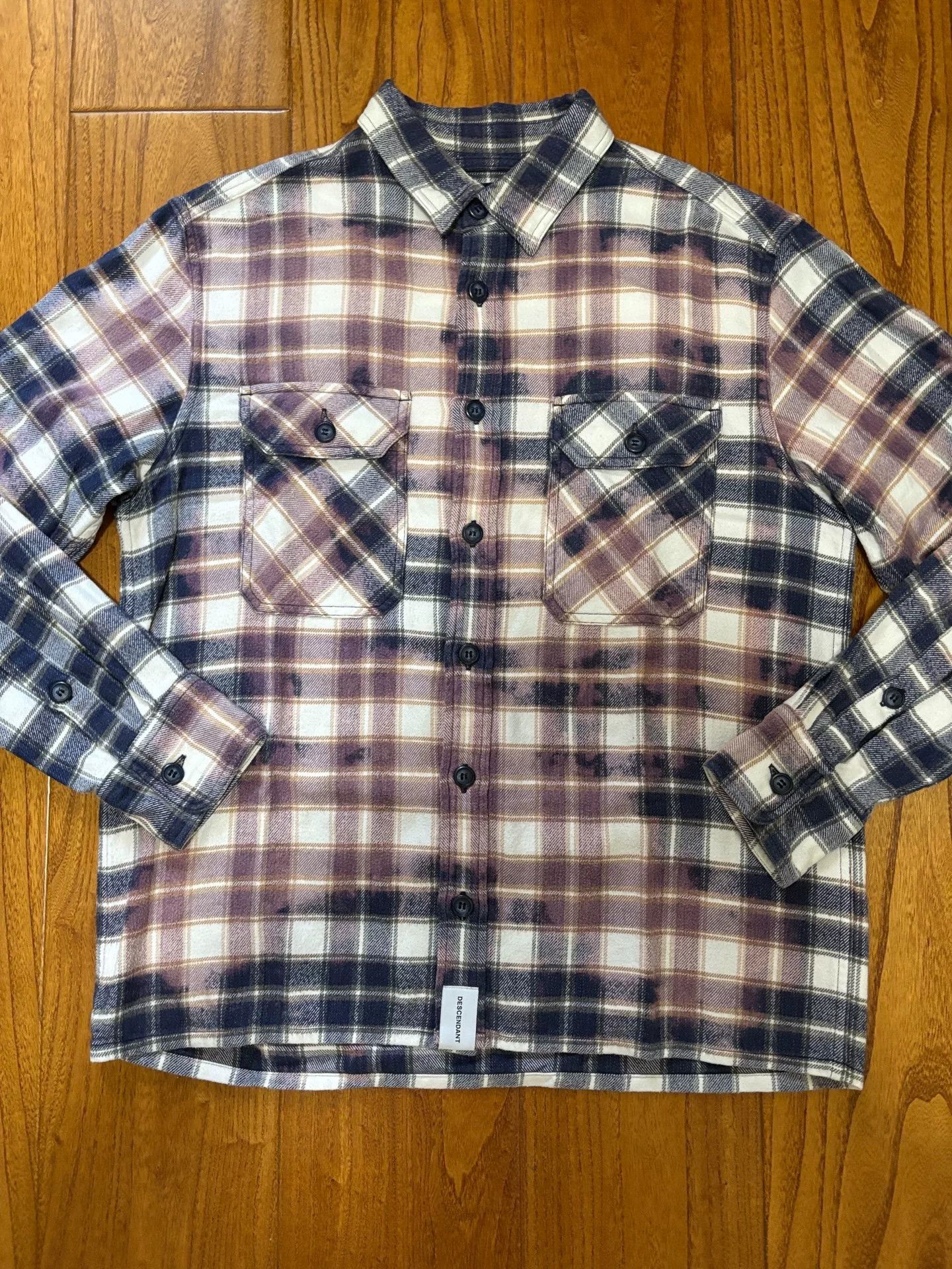 Descendant Descendant Moss Check Tie-Dye Long-Sleeve Shirt Size US S / EU 44-46 / 1 - 1 Thumbnail
