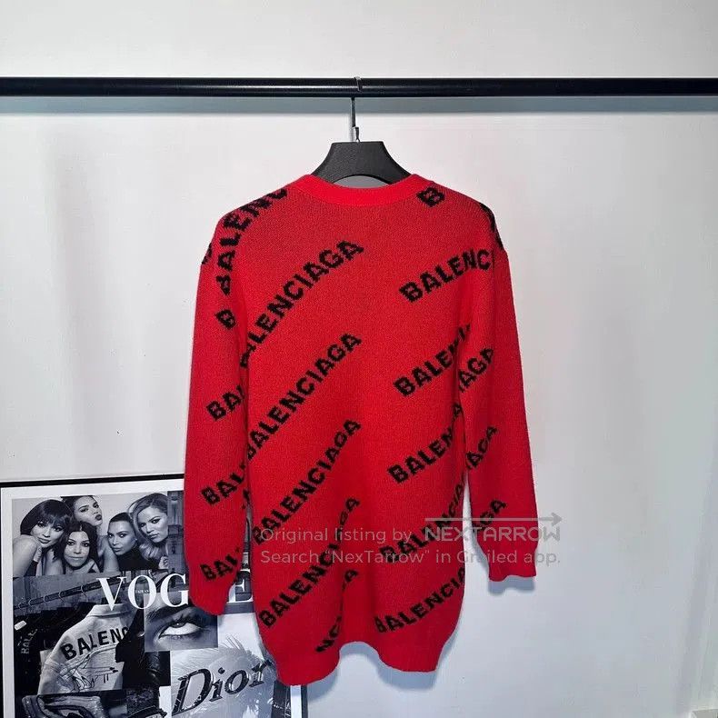 Balenciaga Balenciaga Red Logo Cardigan Sweater. Size US S / EU 44-46 / 1 - 2 Thumbnail