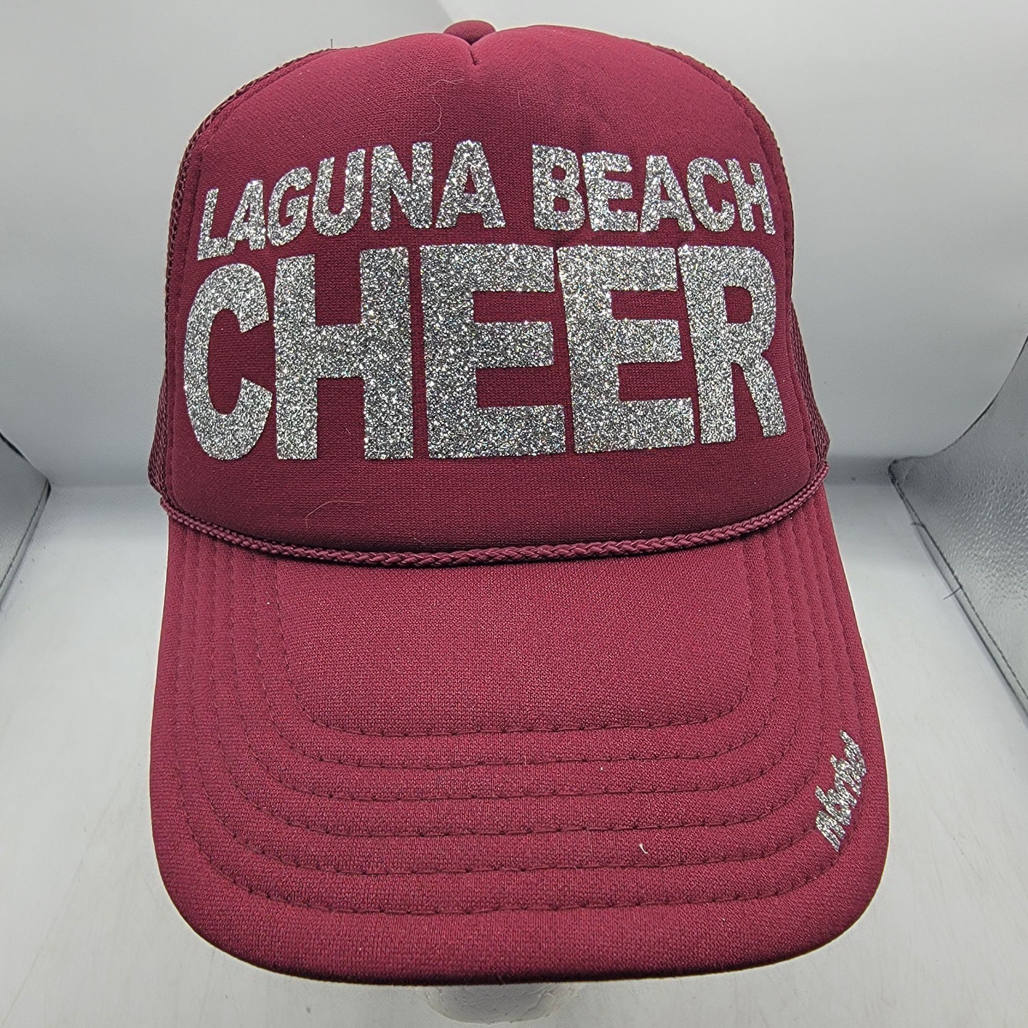 Other Laguna Beach Cheer Burgundy Trucker Hat Cap Glitter Letters Size ONE SIZE - 1 Thumbnail
