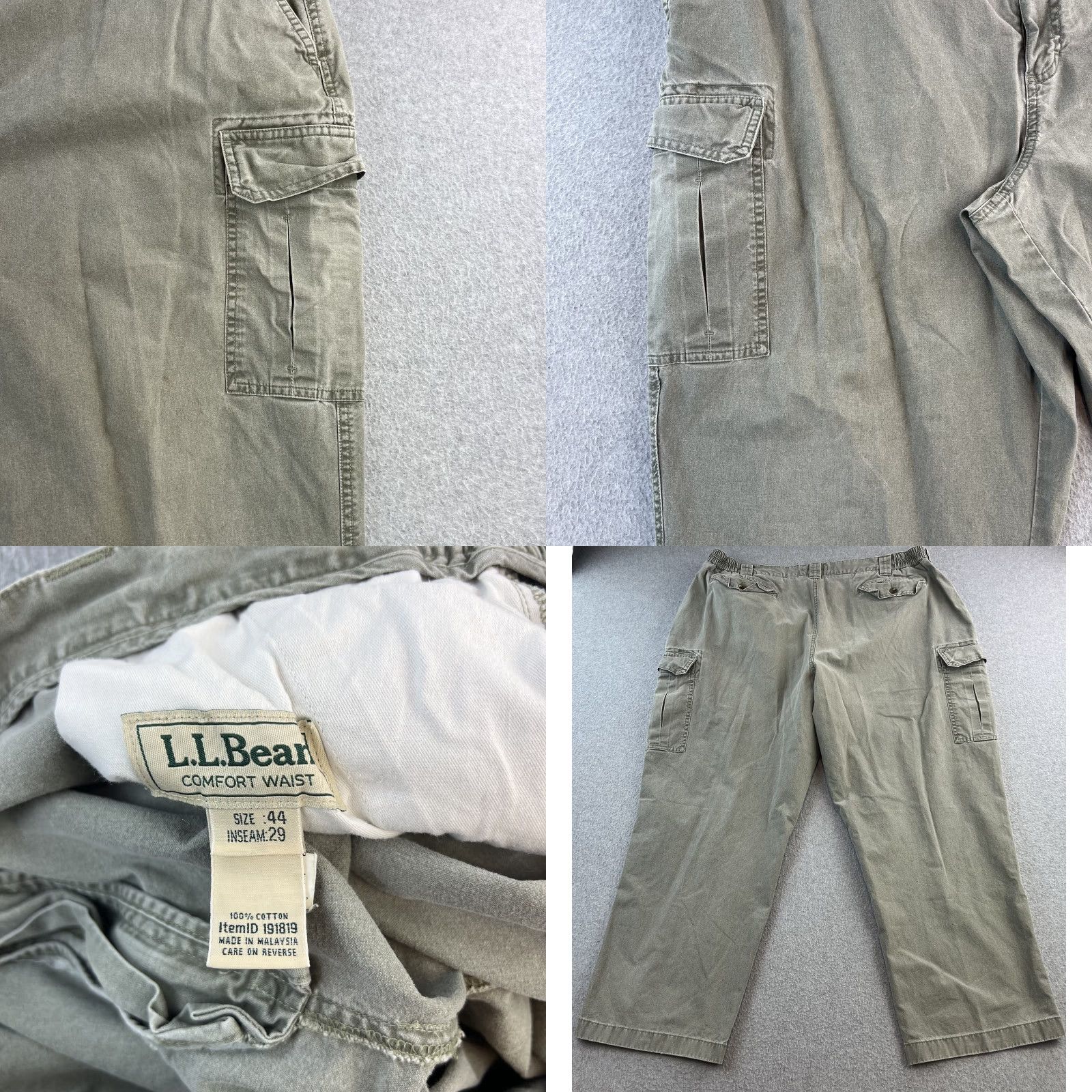 Vintage LL Bean Cargo Pants Mens 44 Green Comfort Waist Relaxed Fit Pockets Outdoors Size US 44 / EU 60 - 8 Thumbnail