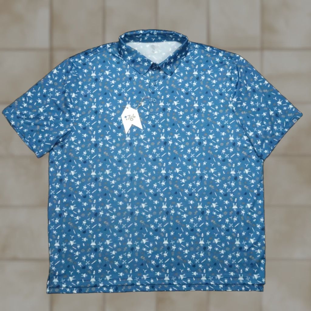 Vintage 1764 Shirt Men XXL Blue White BBQ Grilling Cookout Short Sleeve Performance NWT Size US XXL / EU 58 / 5 - 1 Thumbnail