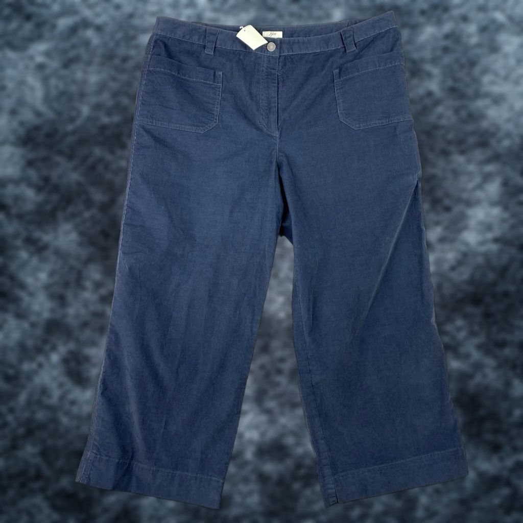 J. Jill J. Jill Pant Blue 16W Wide-Leg Cropped Corduroy NWT Womens Pants Size 38" / US 16 / IT 52 - 1 Thumbnail