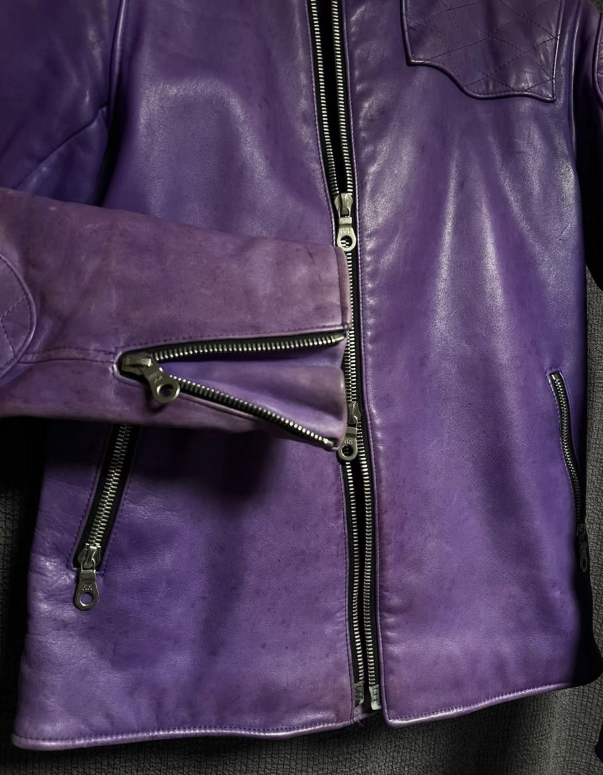 Backbone BackBone Purple Vintage Horsehide Biker Jacket Size US L / EU 52-54 / 3 - 2 Thumbnail