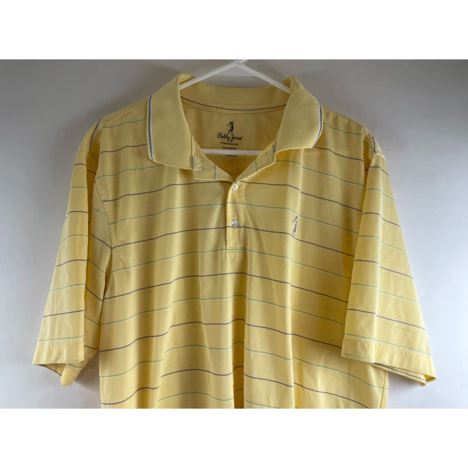 Vintage Bobby Jones Polo Shirt Men L Yellow Striped Short Sleeve Collared Size US L / EU 52-54 / 3 - 3 Thumbnail