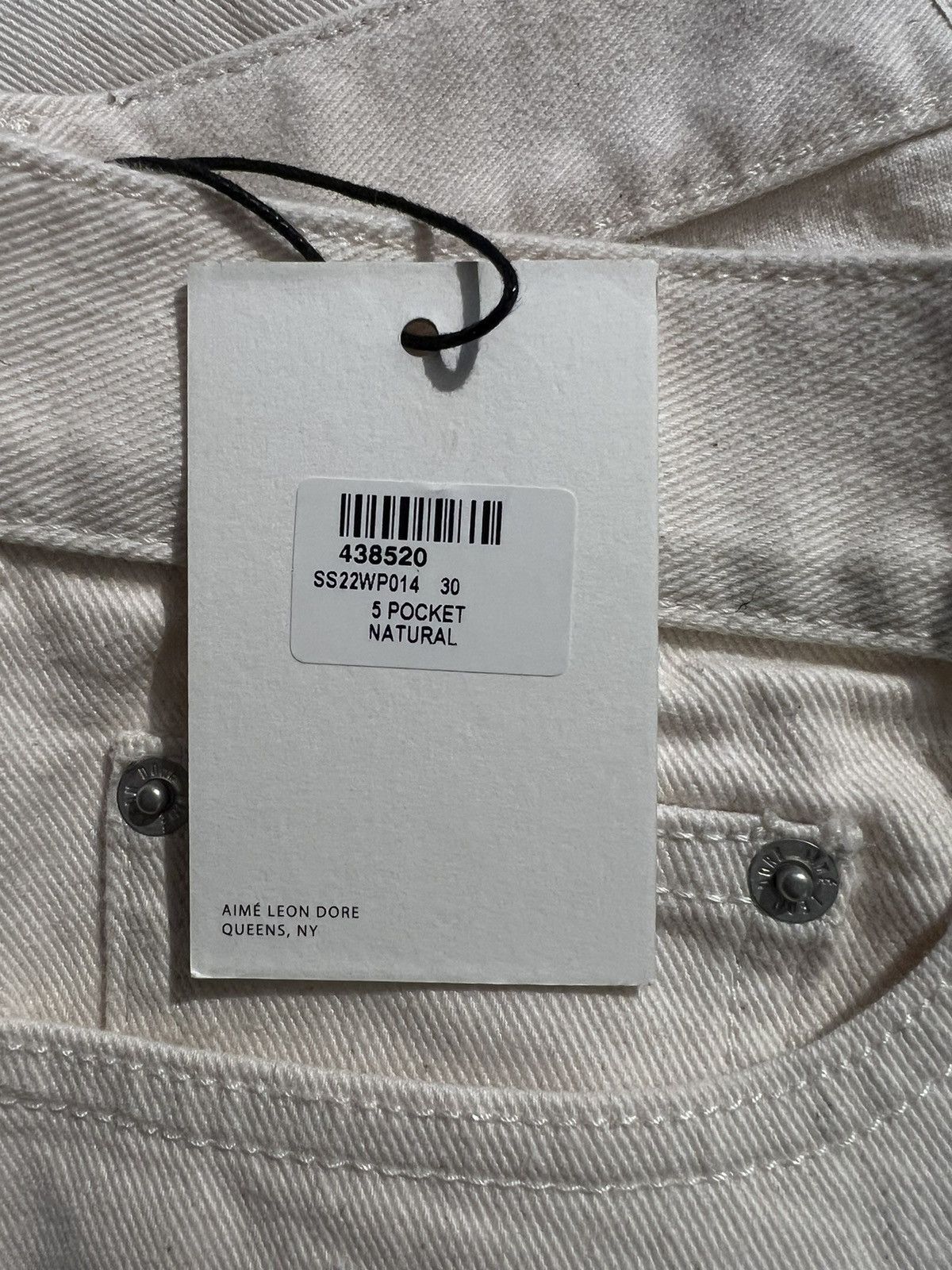 Aime Leon Dore ALD Straight Fit Denim Natural Cream Size US 30 / EU 46 - 6 Thumbnail