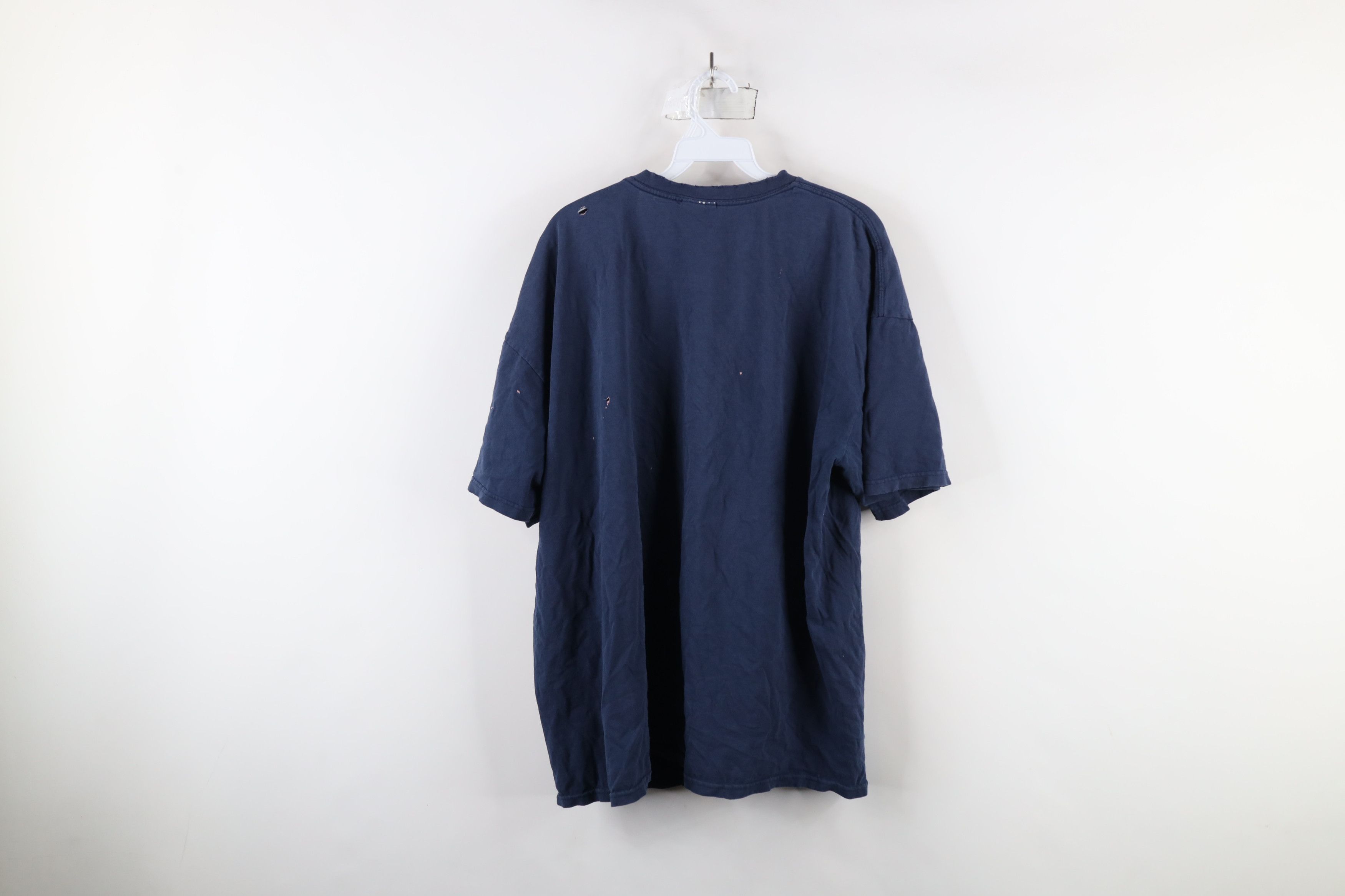 Nike × Vintage Vintage 90s Y2K Nike Travis Scott Mini Swoosh T-Shirt Blue Size US XXL / EU 58 / 5 - 16 Thumbnail