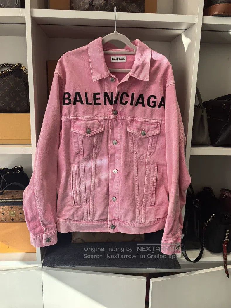 Balenciaga Balenciaga Pink Denim Jacket Size 4XL / US 24-26 - 1 Thumbnail