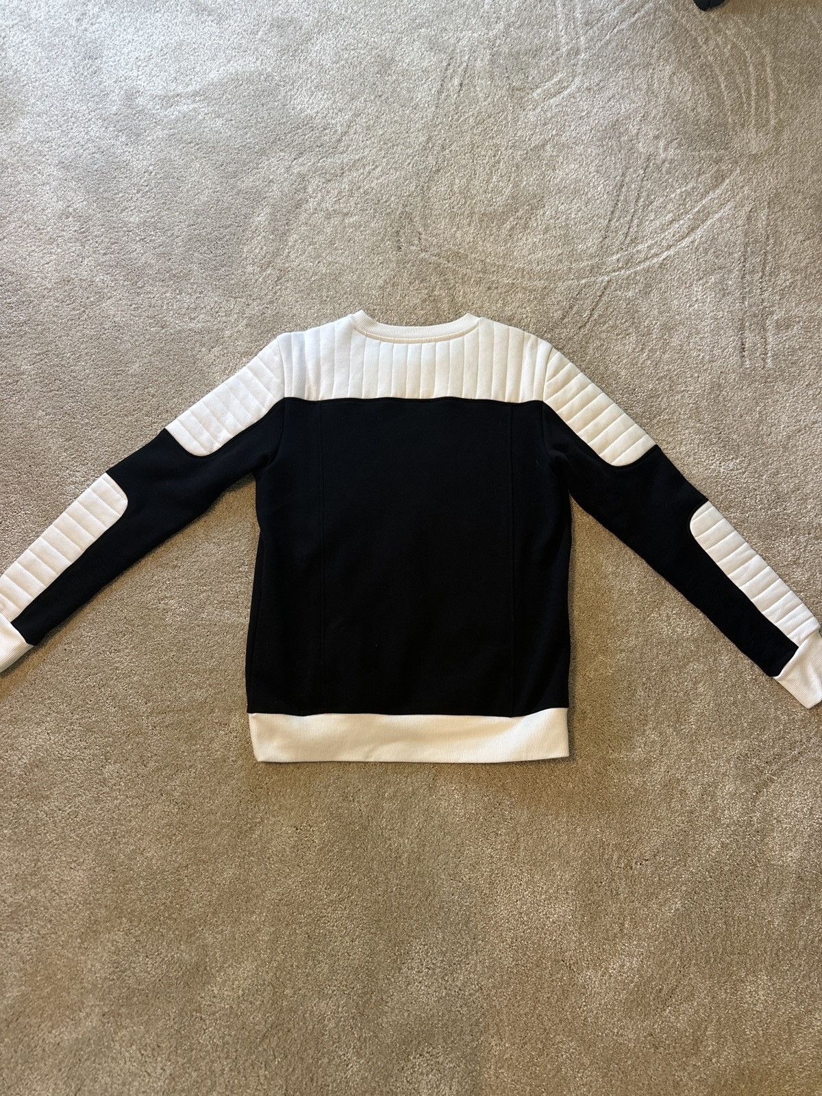 Balmain Balmain Black and White Patchwork Sweatshirt / Hoodie Size US M / EU 48-50 / 2 - 2 Thumbnail