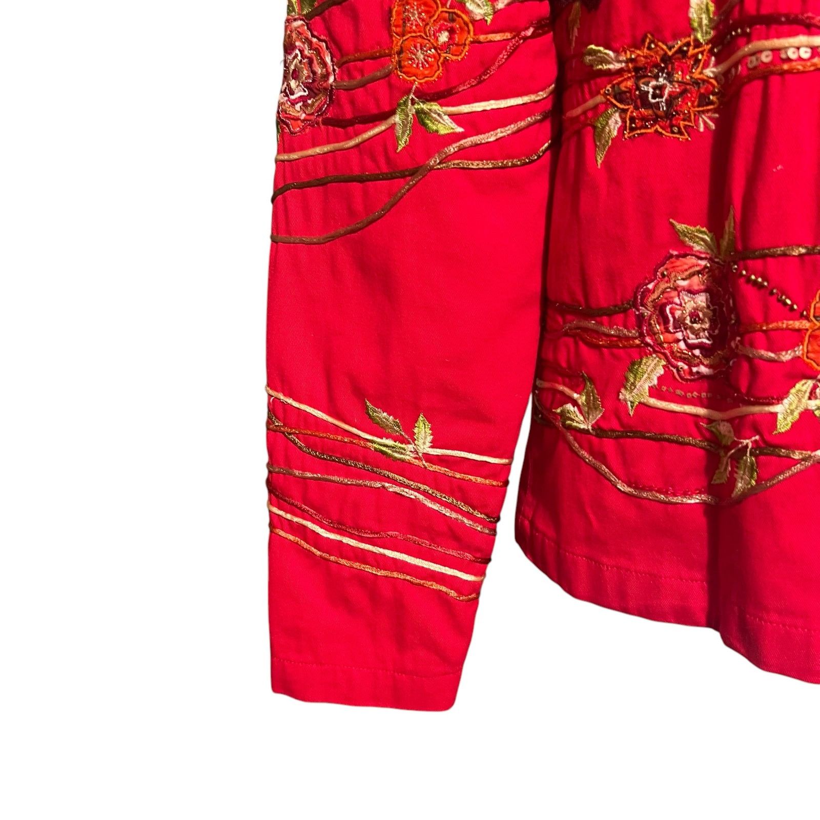 Coldwater Creek Vintage Coldwater Creek Red Embroidered Beaded Jacket XS Size XS / US 0-2 / IT 36-38 - 5 Thumbnail