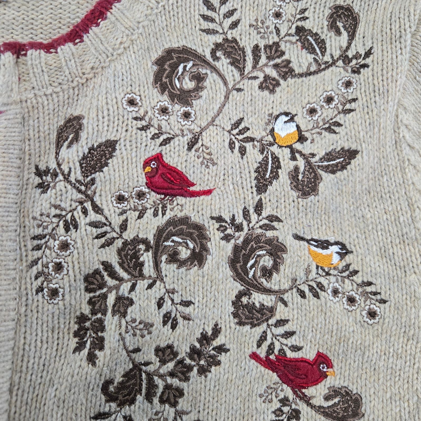 Croft & Barrow Embroidered Bird Zip Knit Cardigan Size Medium Size M / US 6-8 / IT 42-44 - 4 Thumbnail