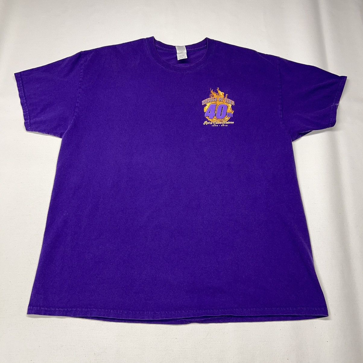 Gildan × Vintage VTG Car Tee Shirt Purple Hot Rod Classic Custom Auto Graphic Size US XL / EU 56 / 4 - 2 Thumbnail