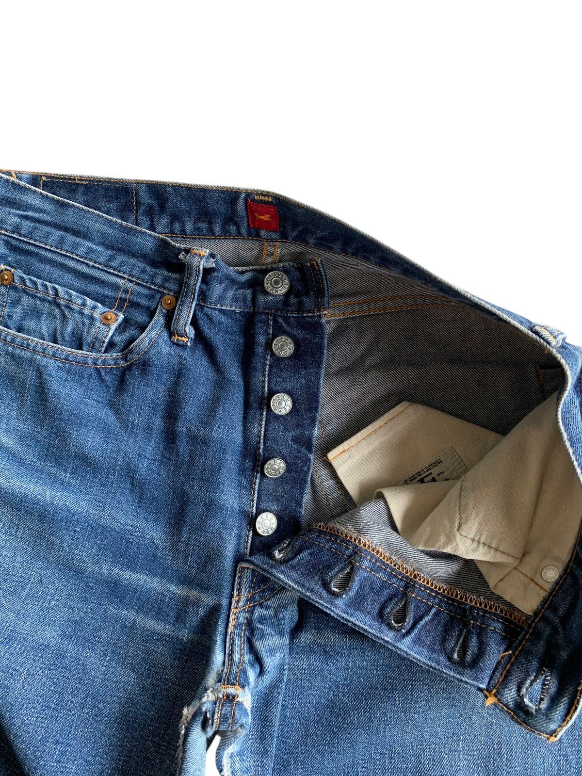 Japanese Brand × RESOLUTE × Vintage VINTAGE RESOLUTE 710 SELVEDGE BUTTON FLY DISTRESSED DENIM Size US 30 / EU 46 - 13 Thumbnail