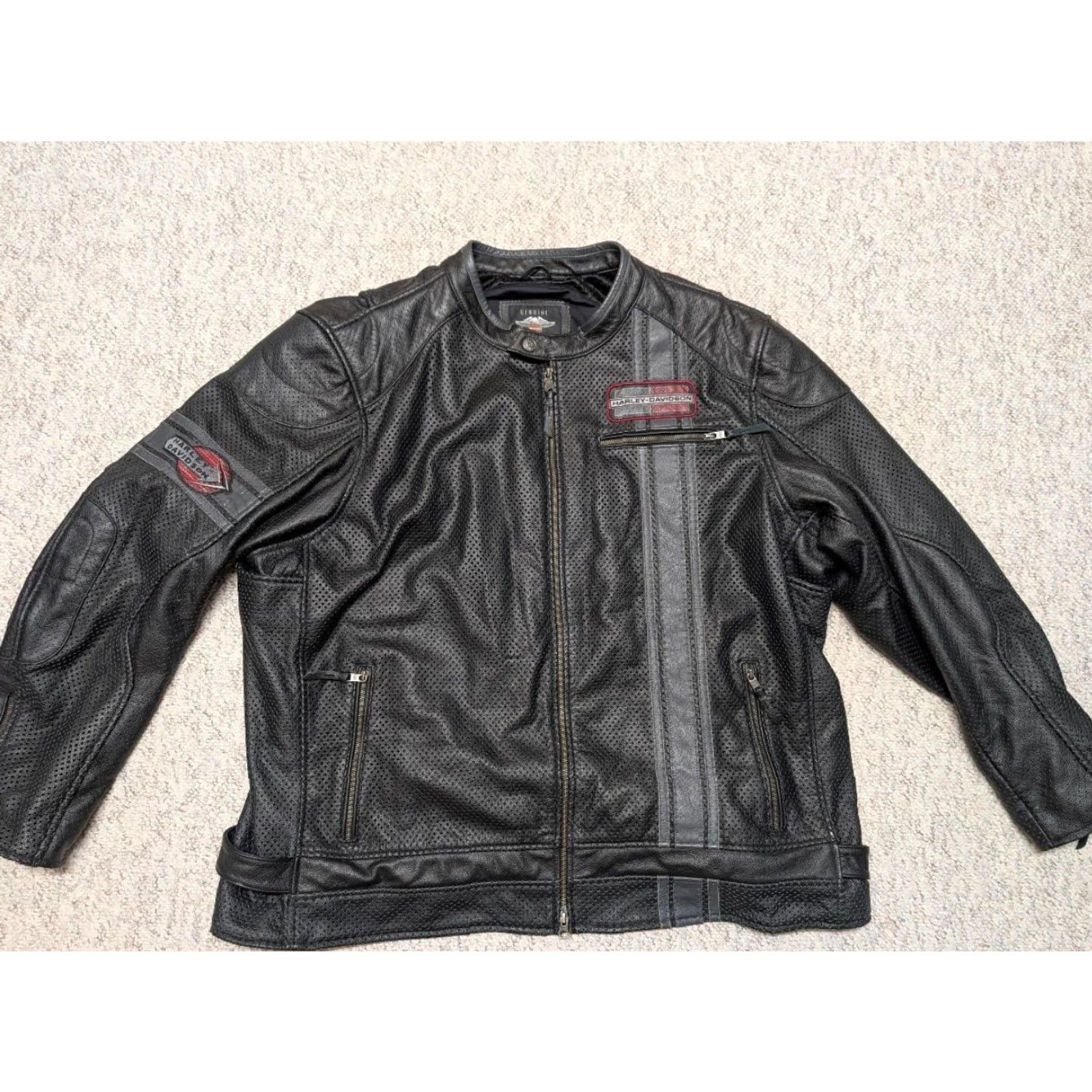 Harley Davidson Harley-Davidson Leather Jacket Motorcycle 5XL Black Cafe Racer Perforated Leather Mens Jacket 58-60 5XL Size US XXL / EU 58 / 5 - 3 Thumbnail