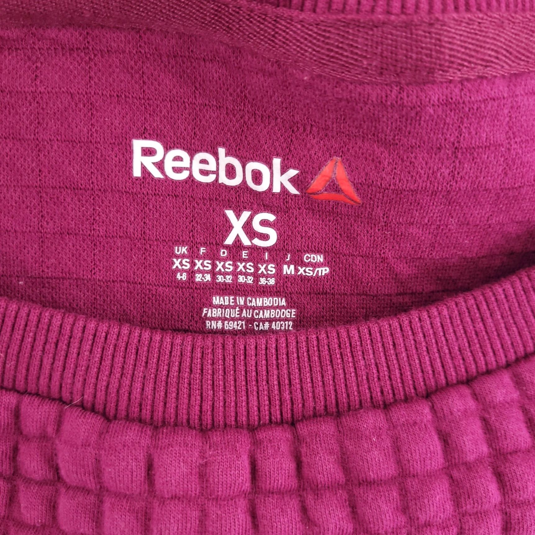 Reebok Reebok CrossFit Sweatshirt Womens XS Purple Thermal Waffle Round Neck Size XS / US 0-2 / IT 36-38 - 4 Thumbnail