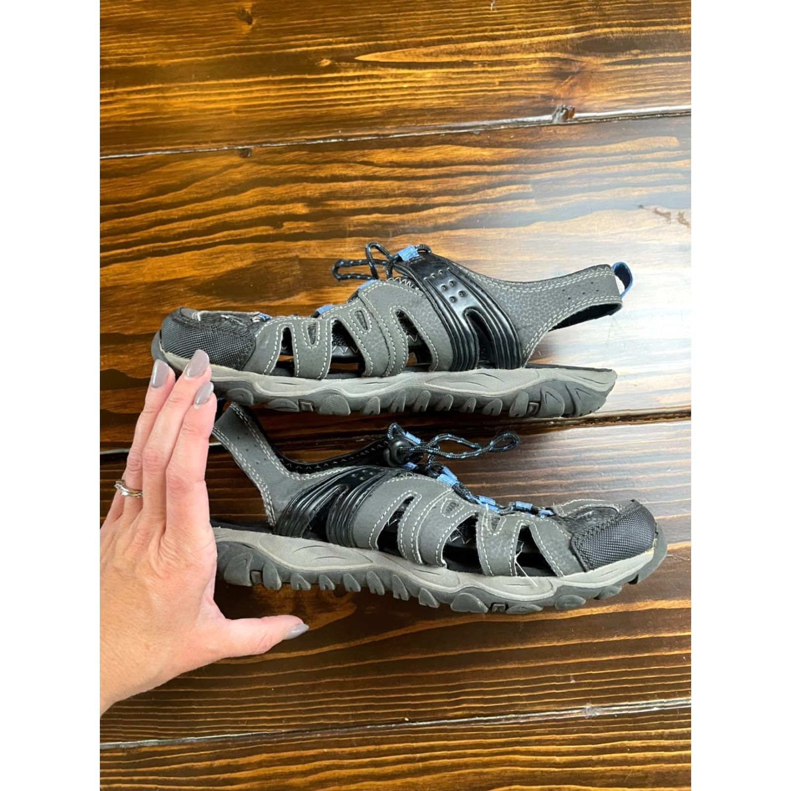 Vintage Ozark Trail Shoes Men's Size 8 Gray Hiking Ankle Strap Lace Up Sneaker Modern Size US 8 / EU 41 - 4 Thumbnail