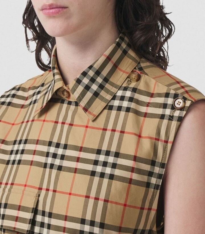 Burberry Karla Vintage Check Sleeveless Shirtdress Size L / US 10 / IT 46 - 6 Thumbnail