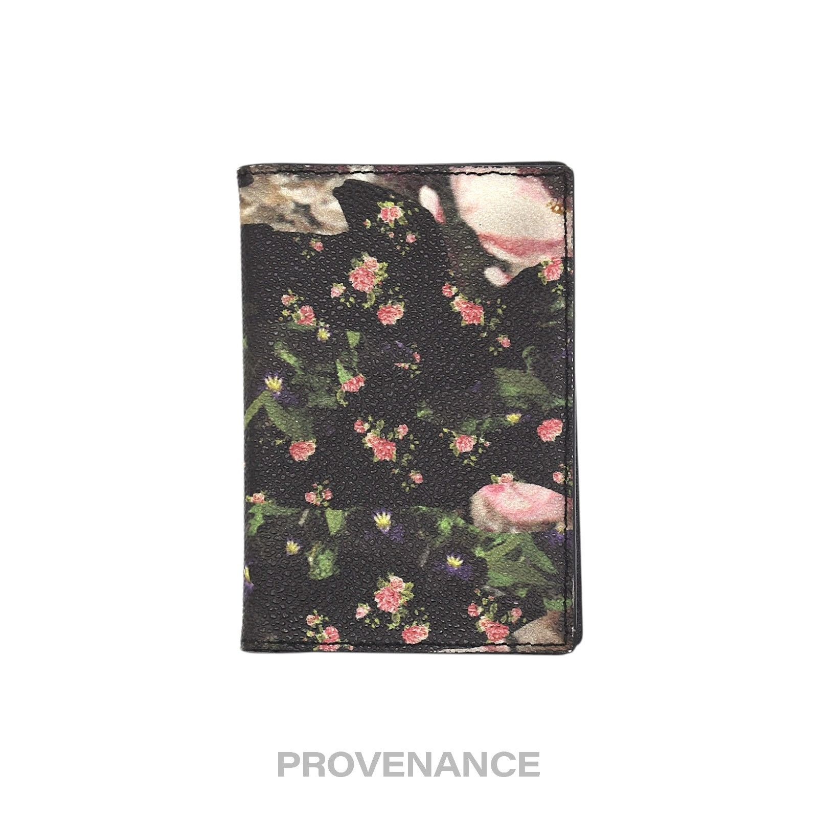 Givenchy 🔴 Givenchy Card Holder Wallet - Floral Black Leather Size ONE SIZE - 1 Thumbnail