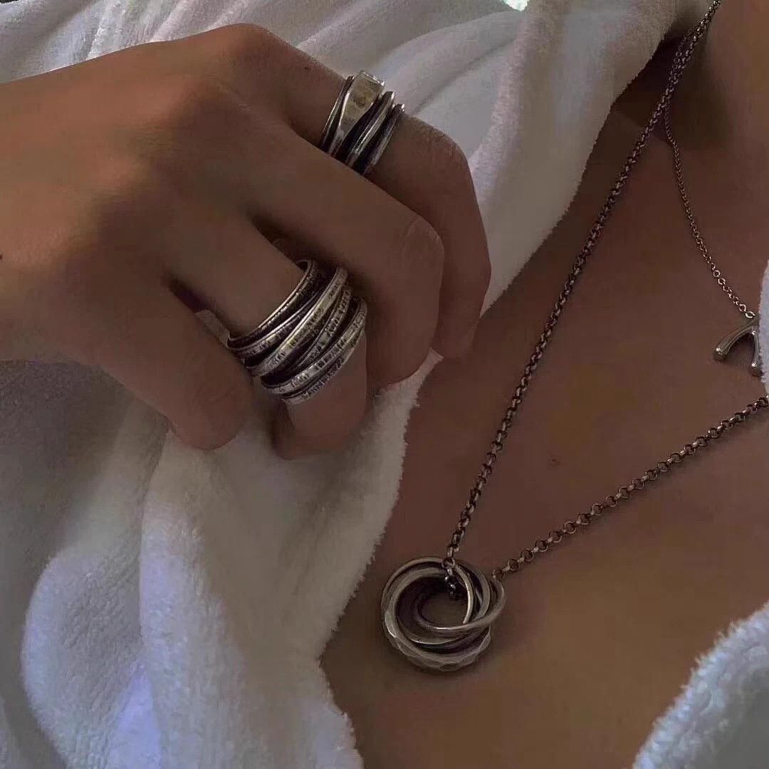 Werkstatt Munchen WerkstattMunchen M1974 Hammered Silver Ring XS/S/M/L Size ONE SIZE - 6 Thumbnail