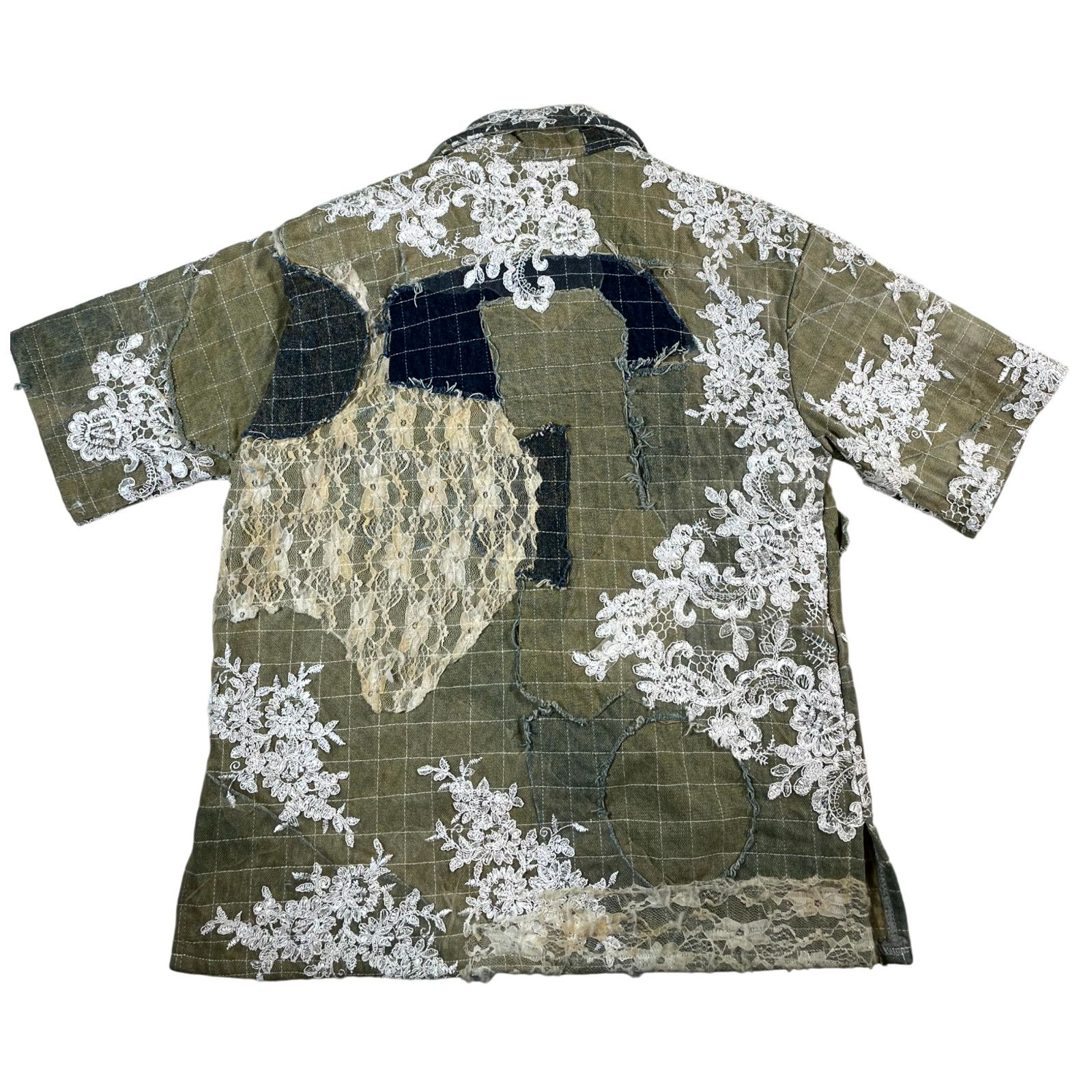 Who Decides War Who Decides War Patchwork Denim Beige Polo Shirt Size US XS / EU 42 / 0 - 2 Thumbnail