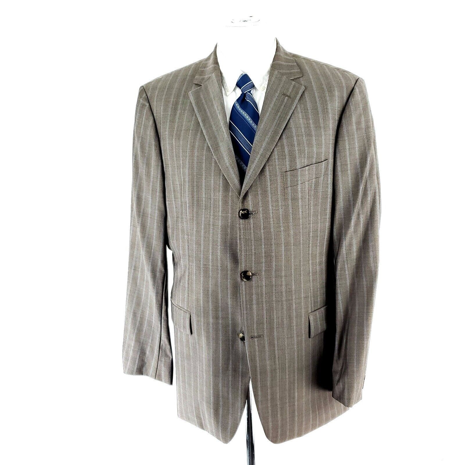 Hugo Boss Hugo Boss Rosselini Virgin Wool 3 Button Suit Jacket 42R Bei Size 42R - 3 Thumbnail