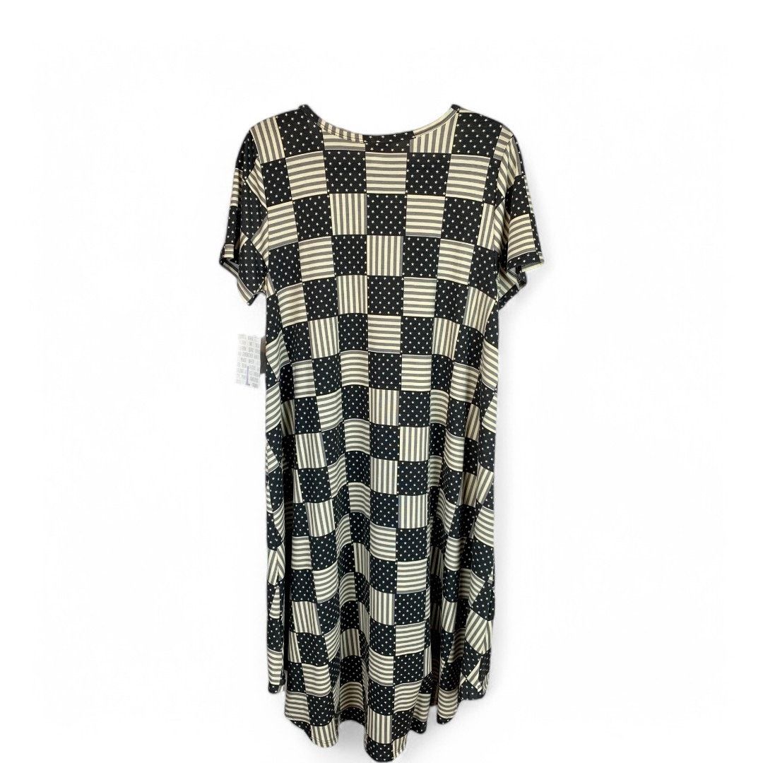 Other LuLaRoe Carly Dress Americana Monochrome Stars and Stripes Size L / US 10 / IT 46 - 9 Thumbnail