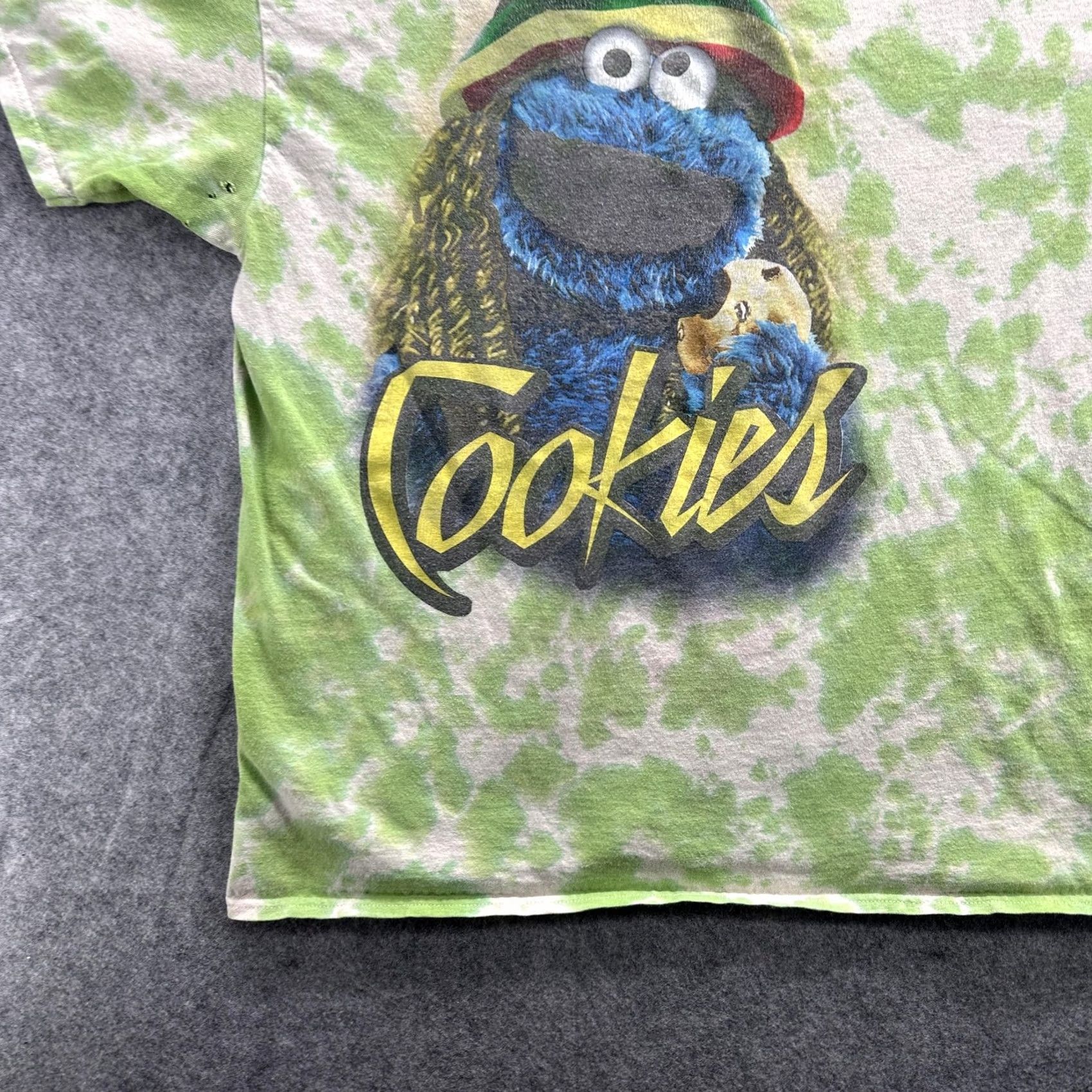 Vintage Sesame Street Shirt Mens Large Green Tie Dye Graphic Tee Cookie Monster Rasta Size US L / EU 52-54 / 3 - 4 Thumbnail
