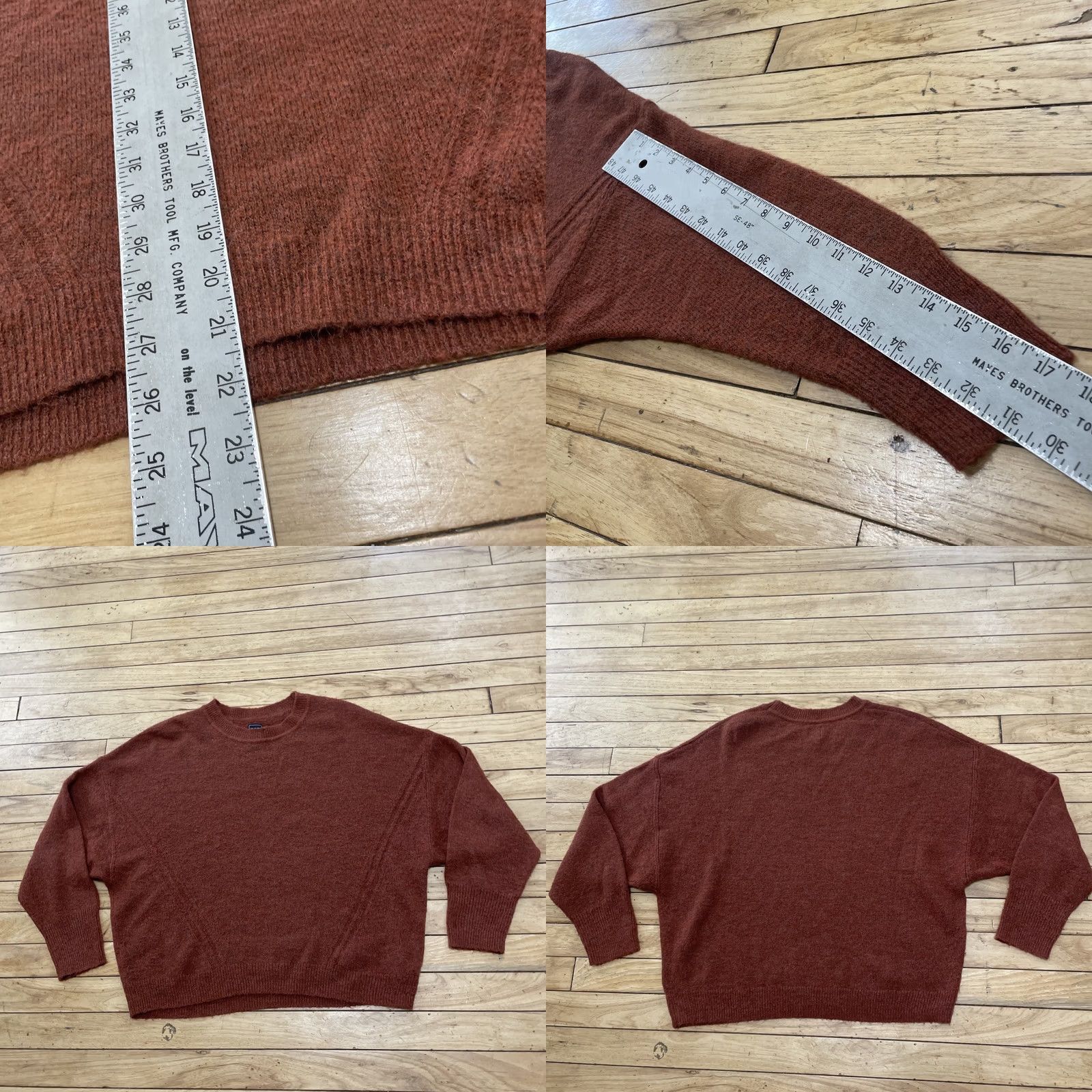Gap Gap Crop Sweater Wool Alpaca L Burnt Orange Brown Mock Oversize Western Knit 44" (L) Womens Pullover Size L / US 10 / IT 46 - 9 Thumbnail