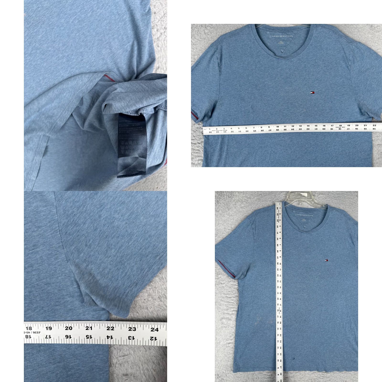 Tommy Hilfiger Tommy Hilfiger Shirt Adult Large Blue 100% Cotton Crew Neck Short Sleeve Size US L / EU 52-54 / 3 - 8 Thumbnail
