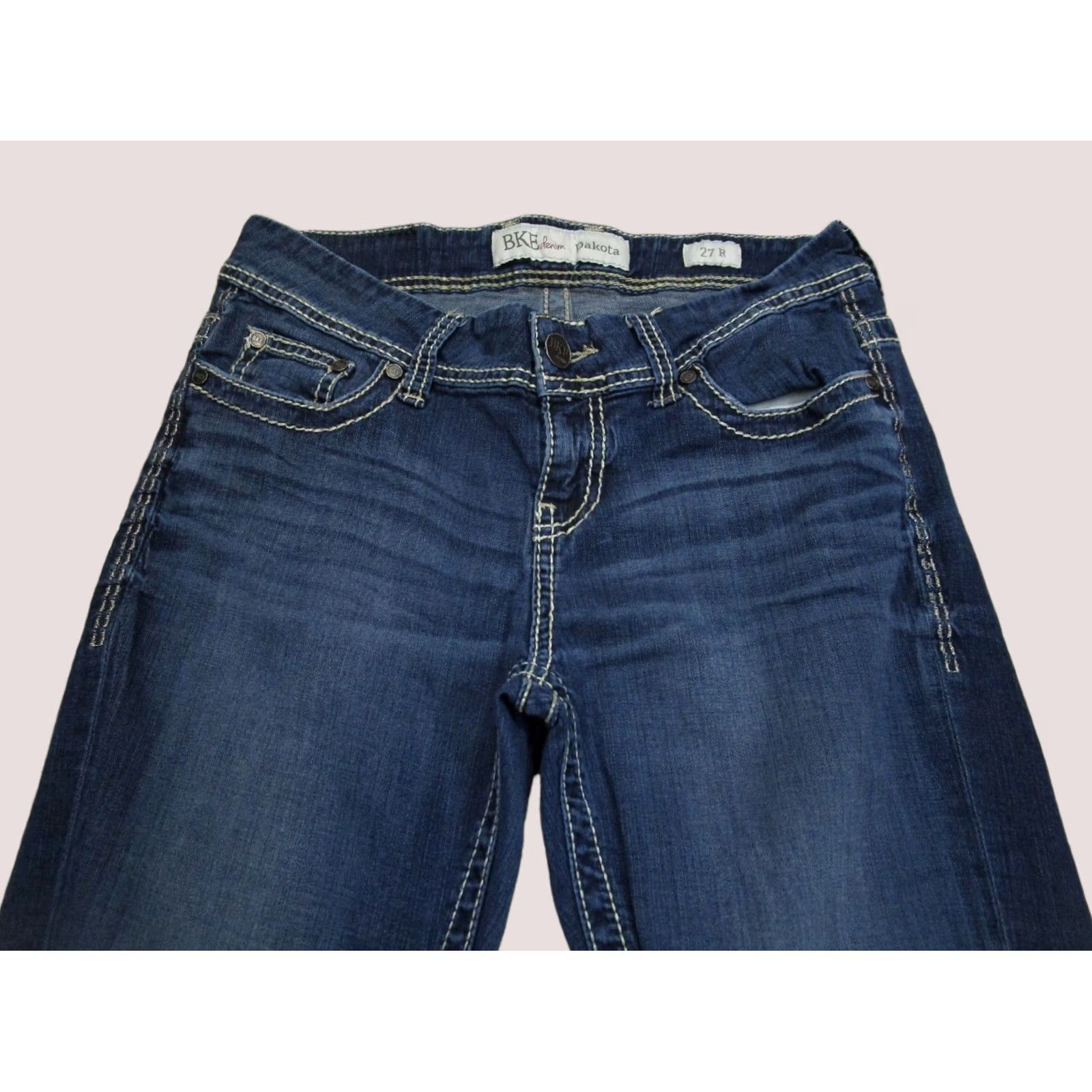 Vintage BKE Jeans Women 27 Blue Buckle Low Rise Straight Pants Denim Stretch Jeans Dark Wash Size 27" / US 4 / IT 40 - 1 Thumbnail
