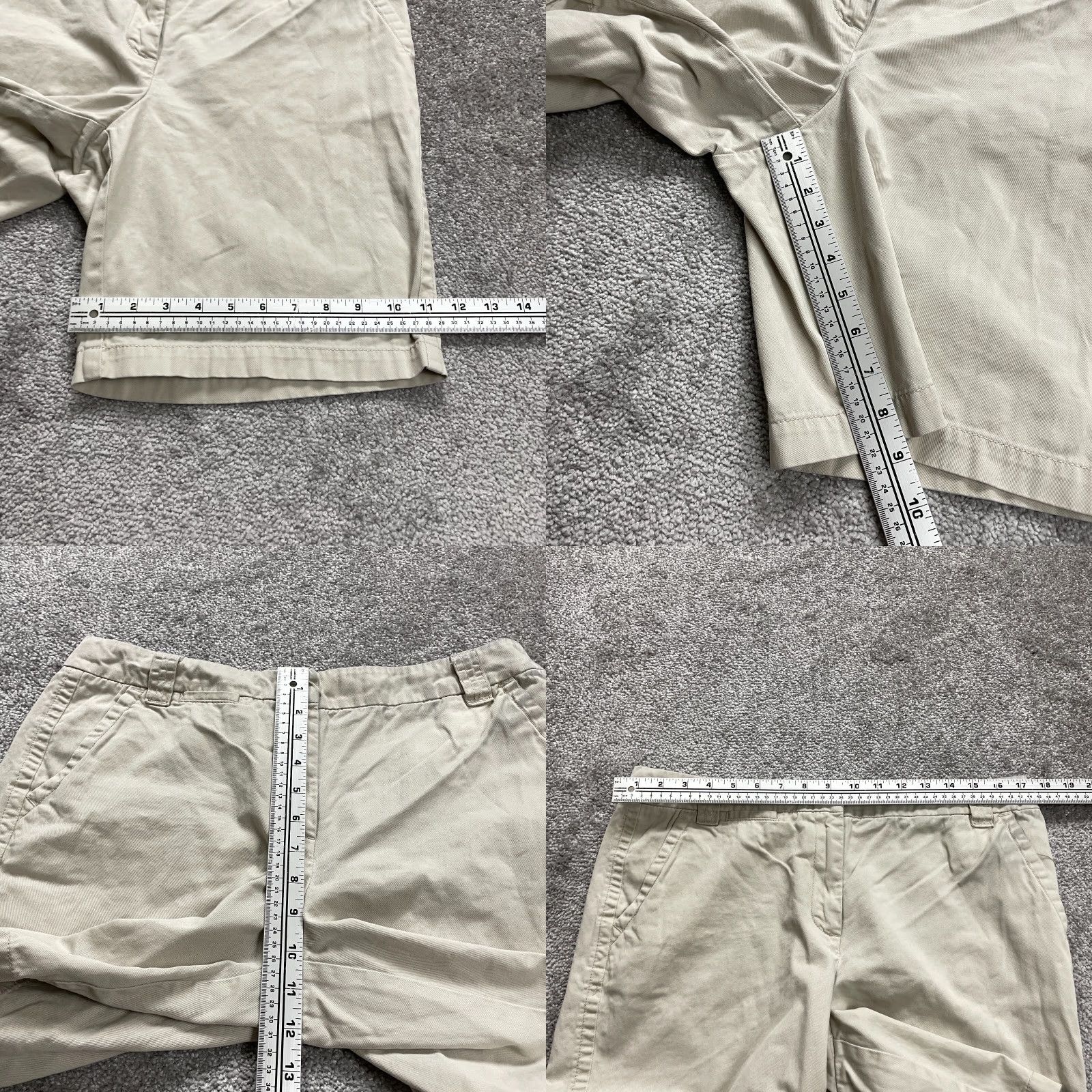 Charter Club VINTAGE Charter Club Chino Shorts Womens 12 Beige Cotton Casual Mid Rise 8.5 Inseam Size 34" / US 12 / IT 48 - 8 Thumbnail