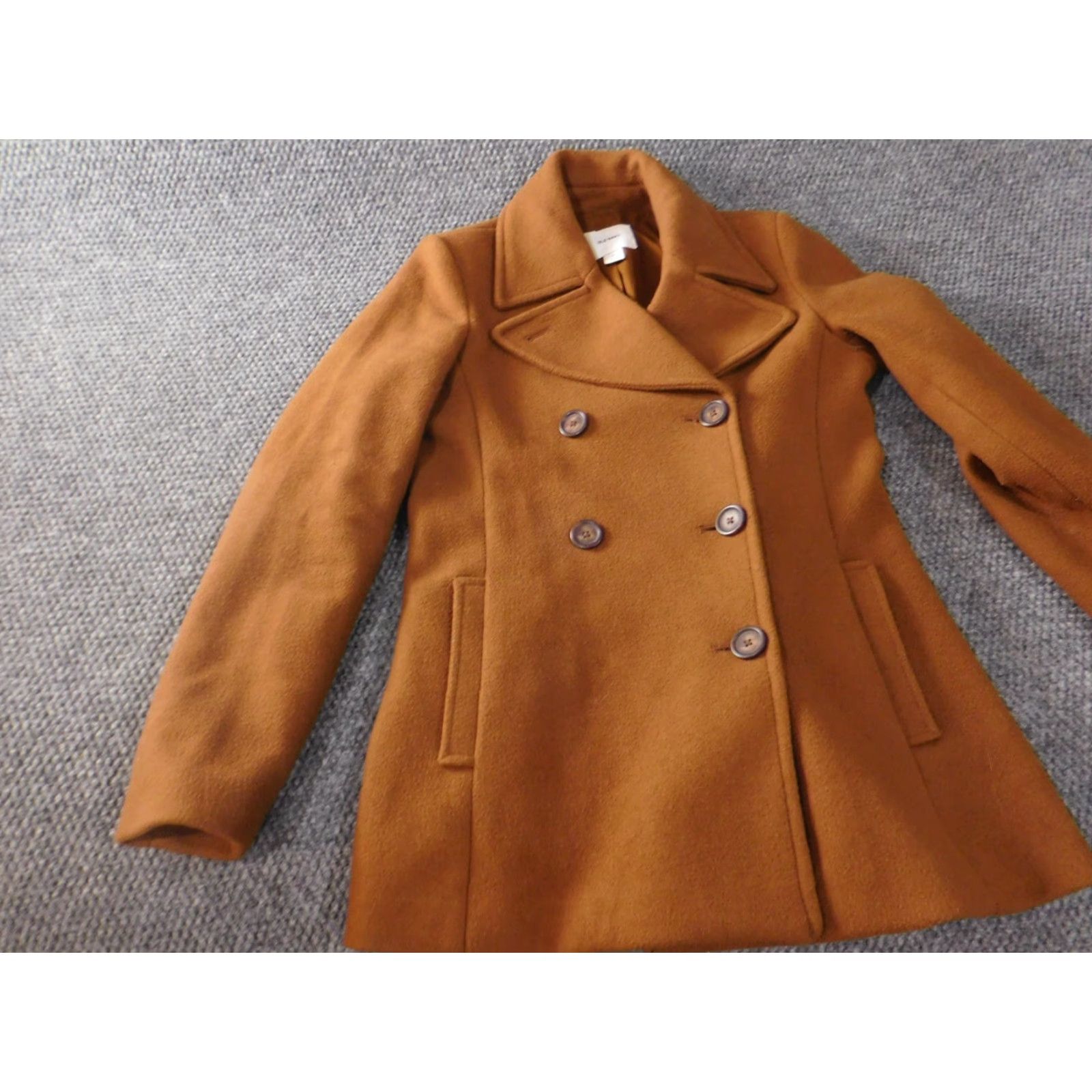 Old Navy Old Navy Jacket Coat Trench Womens XS Brown Acrylic Wool Button Full Zip Lightweight Casual Size XS / US 0-2 / IT 36-38 - 3 Thumbnail
