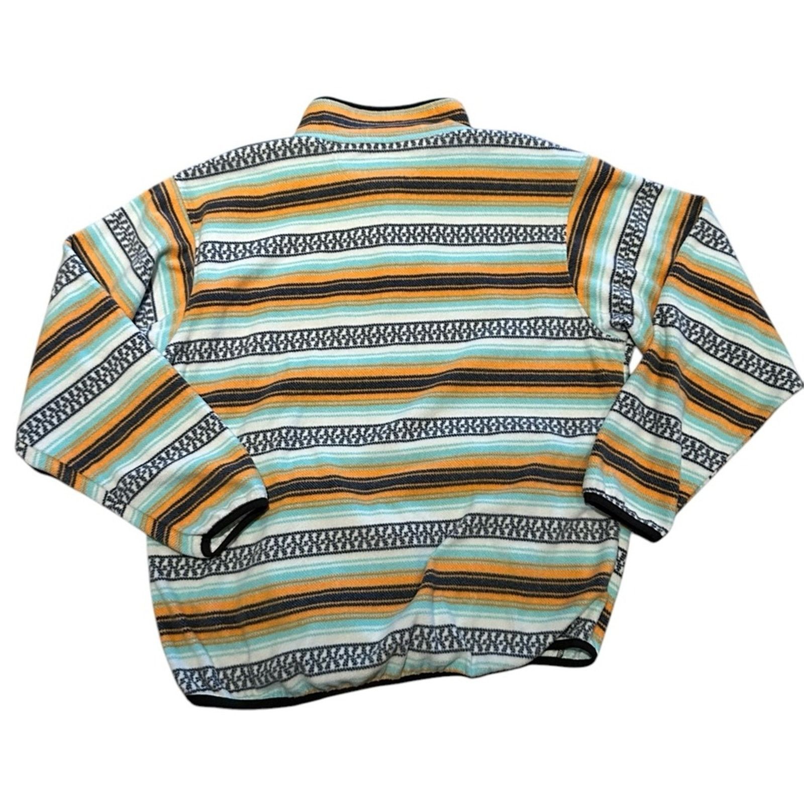 CINCH Cinch XL Fleece Quarter Snap Striped Multicolor Pullover Size US XL / EU 56 / 4 - 2 Thumbnail
