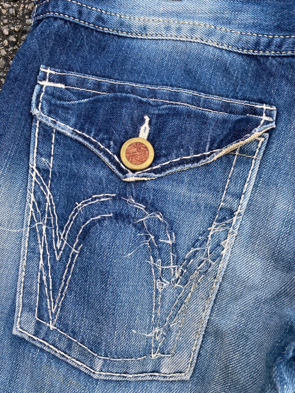 Edwin 💥FLARE 💥VINTAGE EDWIN BLUE TRIP DISTRESSED DENIM Size US 34 / EU 50 - 12 Thumbnail