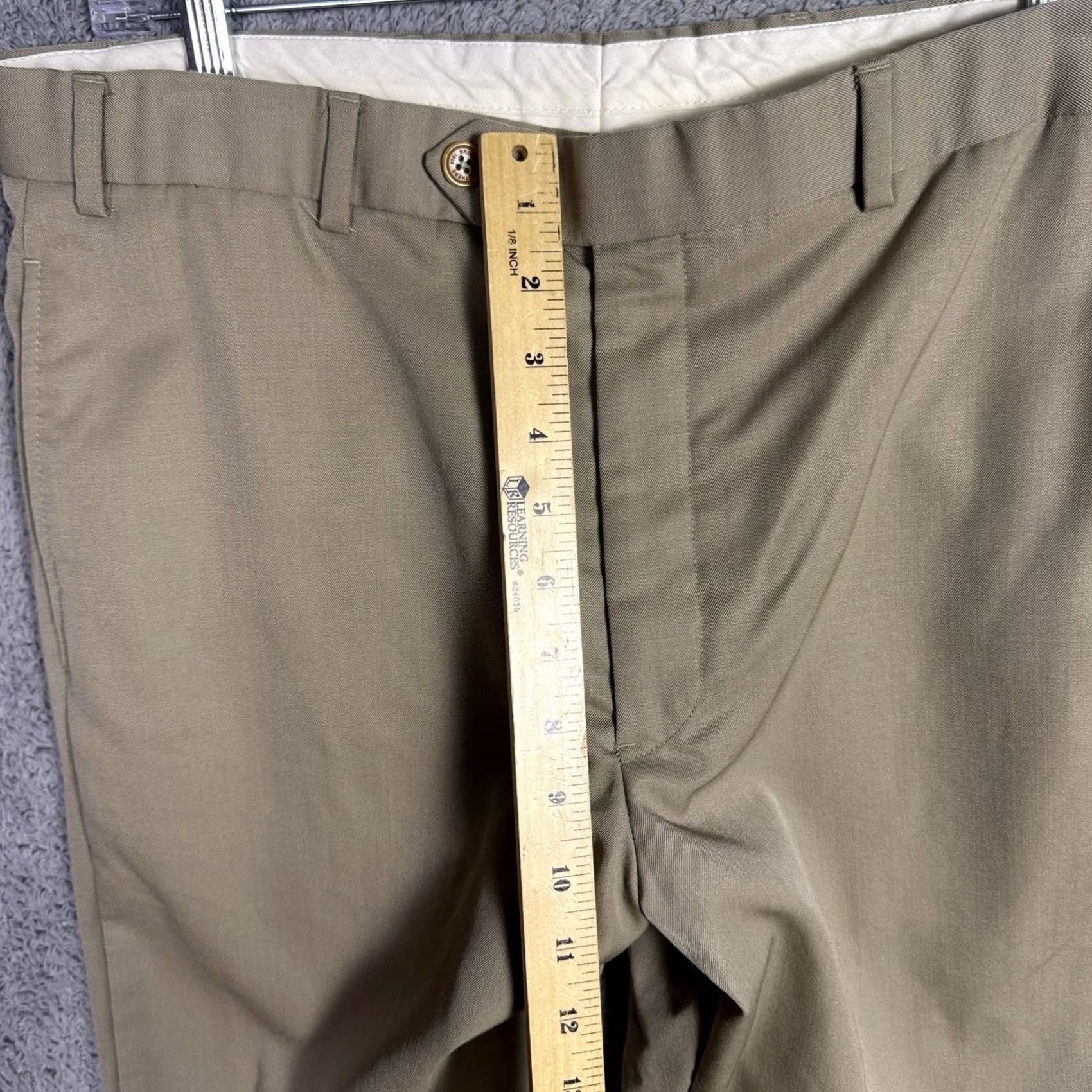 Brooks Brothers Brooks Brothers 346 Madison Fit Pants Men 33x30 100% Wool Dress Pants Beig e Flat Front Office Size US 34 / EU 50 - 7 Thumbnail