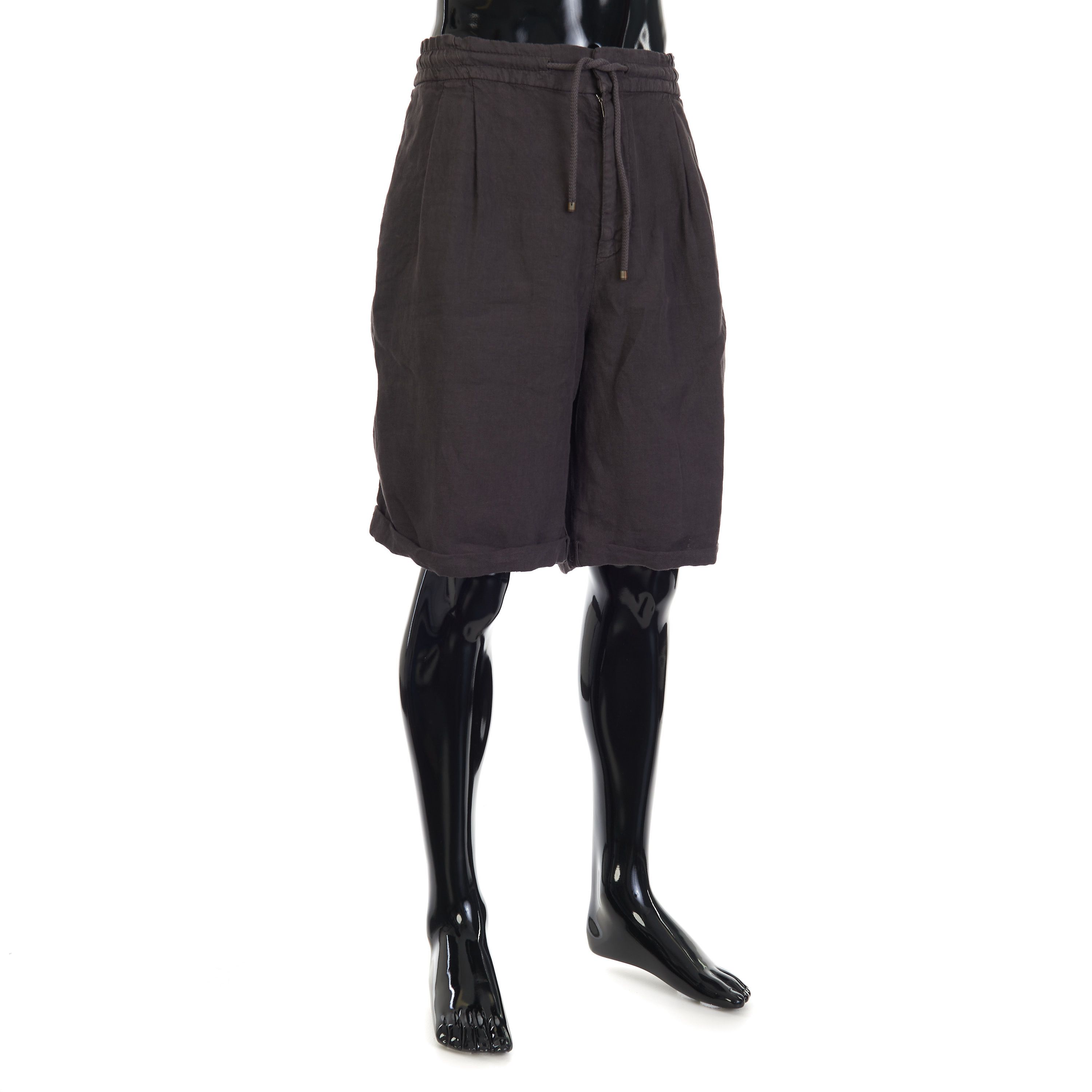 Brunello Cucinelli Linen Bermuda Shorts - Drawstring, Double Pleats Size US 40 / EU 56 - 3 Thumbnail