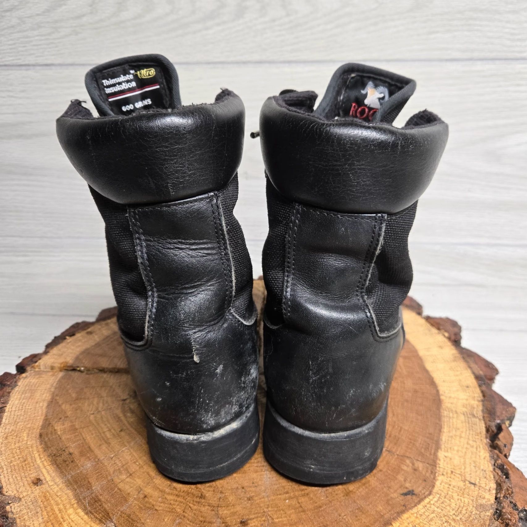 Vintage Rocky Black Insulated Hiking Boot Adult Women's Size 8M - Ankle, Round Toe, Lace Up, Outdoor Size US 8 / IT 38 - 4 Thumbnail