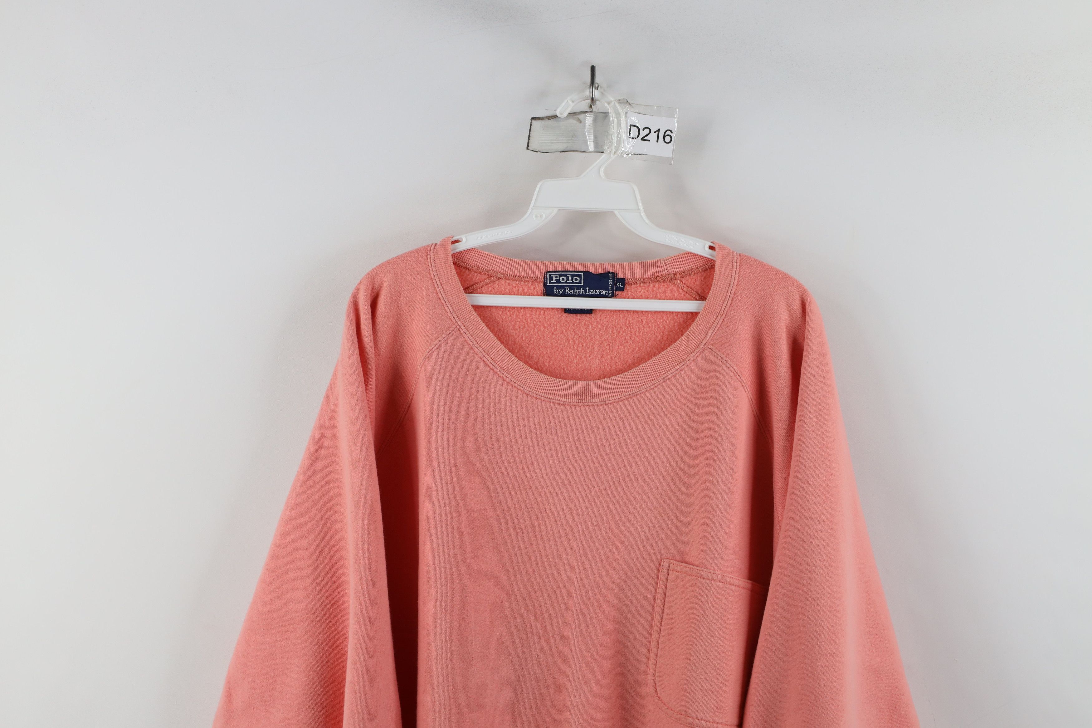 Ralph Lauren × Vintage Vintage 90s Ralph Lauren Baggy Pocket Sweatshirt Pink Size US XL / EU 56 / 4 - 2 Thumbnail