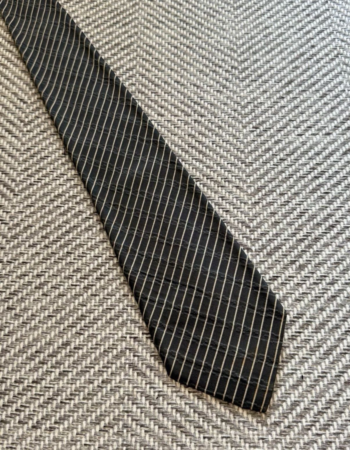 Jean Paul Gaultier Jean Paul Gaultier Black & White Striped Silk Tie K24 Size ONE SIZE - 1 Thumbnail