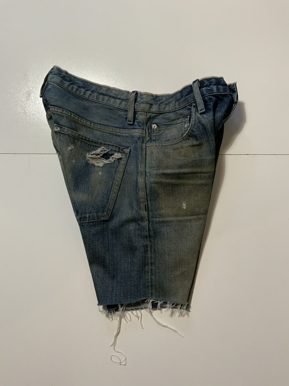 Earnest Sewn Earnest Sewn Redline Selvedge Distressed Denim Jean Shorts Size US 32 / EU 48 - 2 Thumbnail