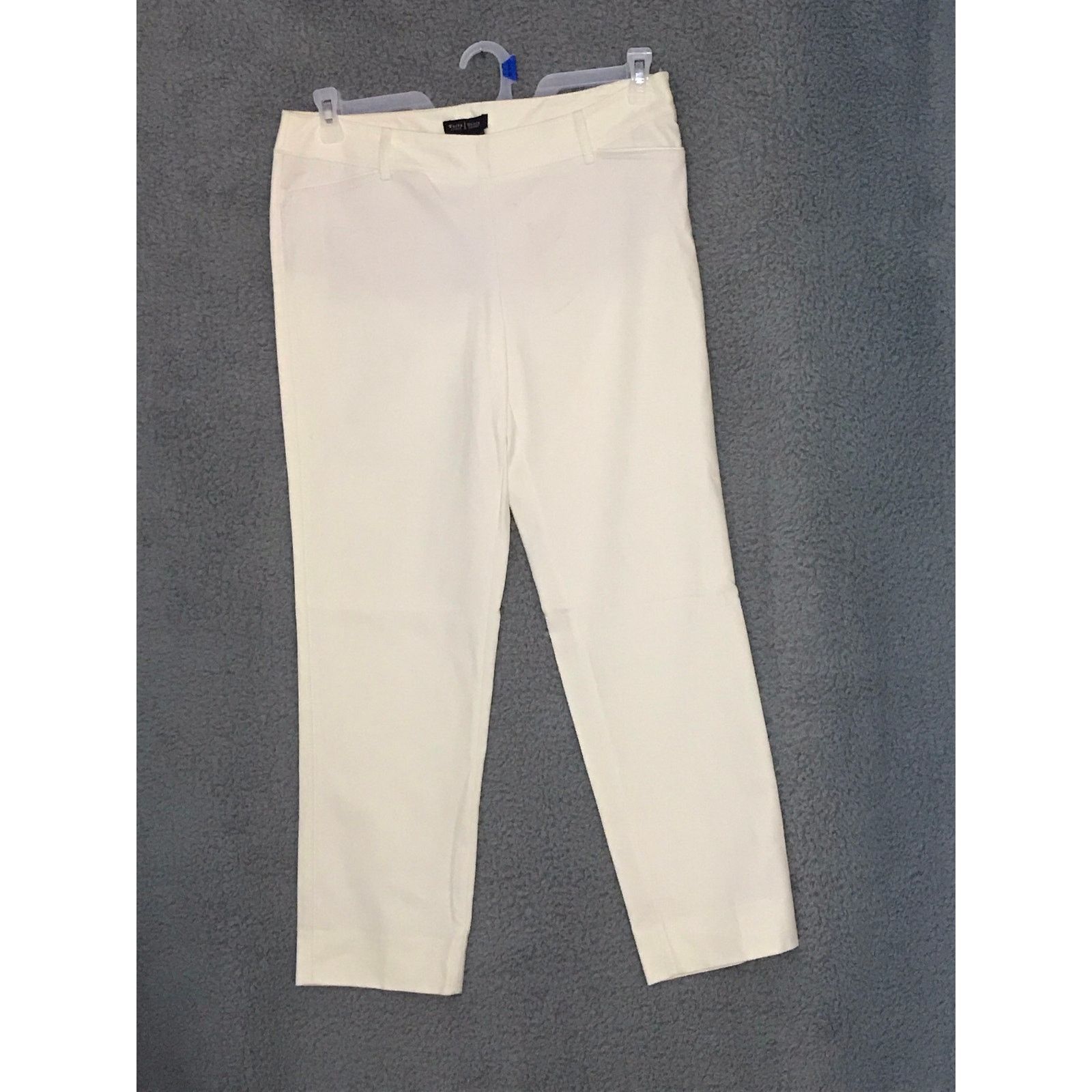 White House Black Market WHBM Perfect Form Slim Ankle Pants Sz 8R White $78 Size 30" / US 8 / IT 44 - 1 Thumbnail