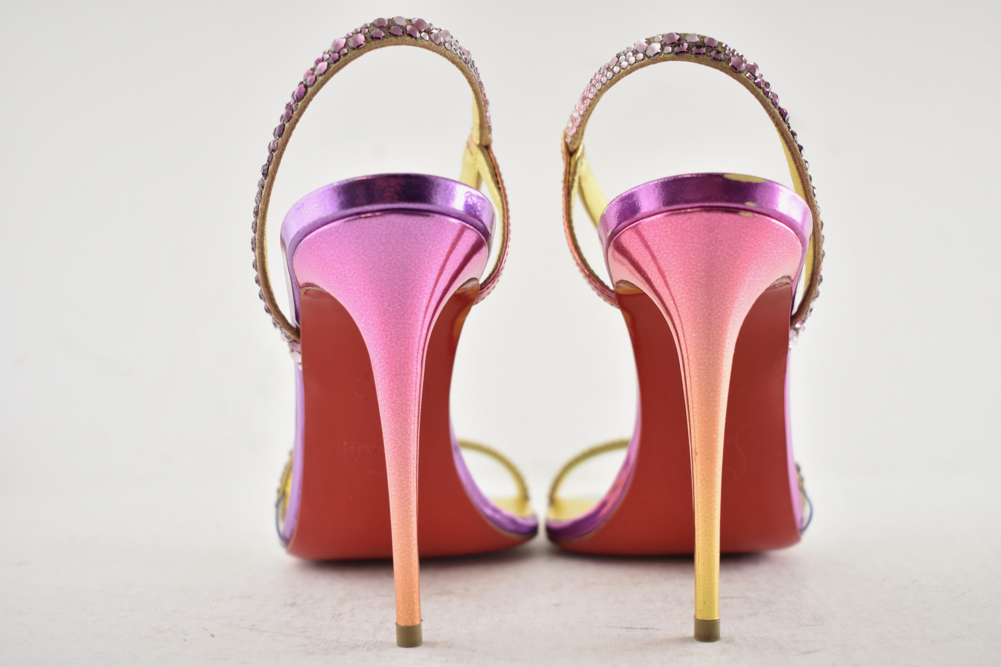 Christian Louboutin Rosalie Strass Boreal 100 Ankle Strap Sandal Heel Pump 36.5 Size US 6.5 / IT 36.5 - 15 Thumbnail
