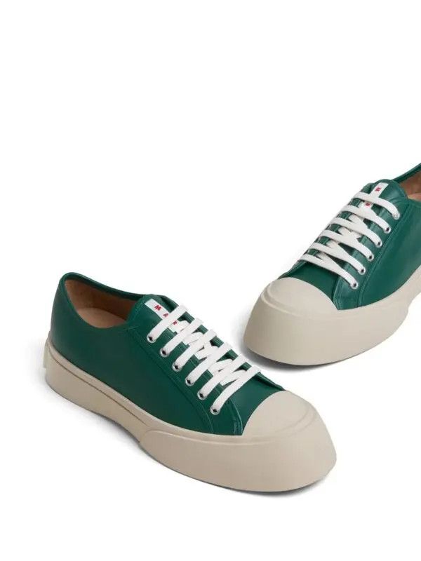 Marni o1w1db11125 Pablo Lace Up Leather Sneakers in Green Size US 7 / EU 40 - 5 Thumbnail