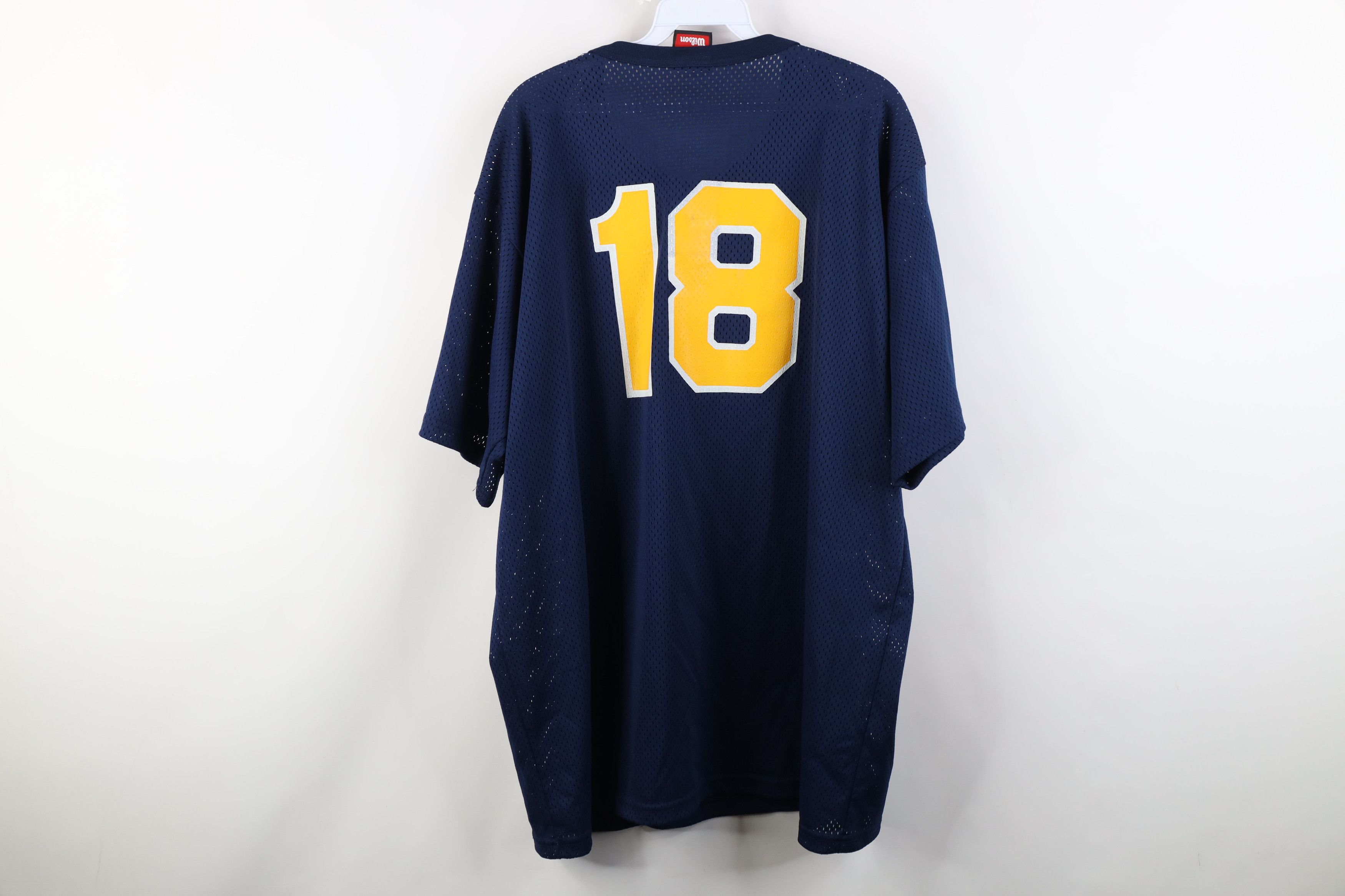 Vintage Vintage 90s Michigan Rams Mesh Henley Baseball Jersey Blue Size US XXL / EU 58 / 5 - 11 Thumbnail