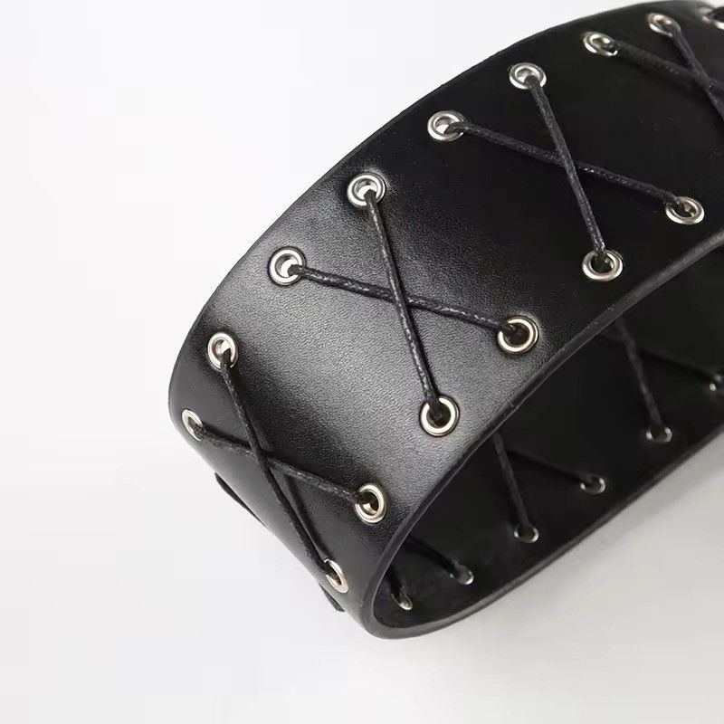 Japanese Brand × Vintage Vintage Bandage Tassels Pu Belt Y2K Hollow Out Size ONE SIZE - 8 Thumbnail
